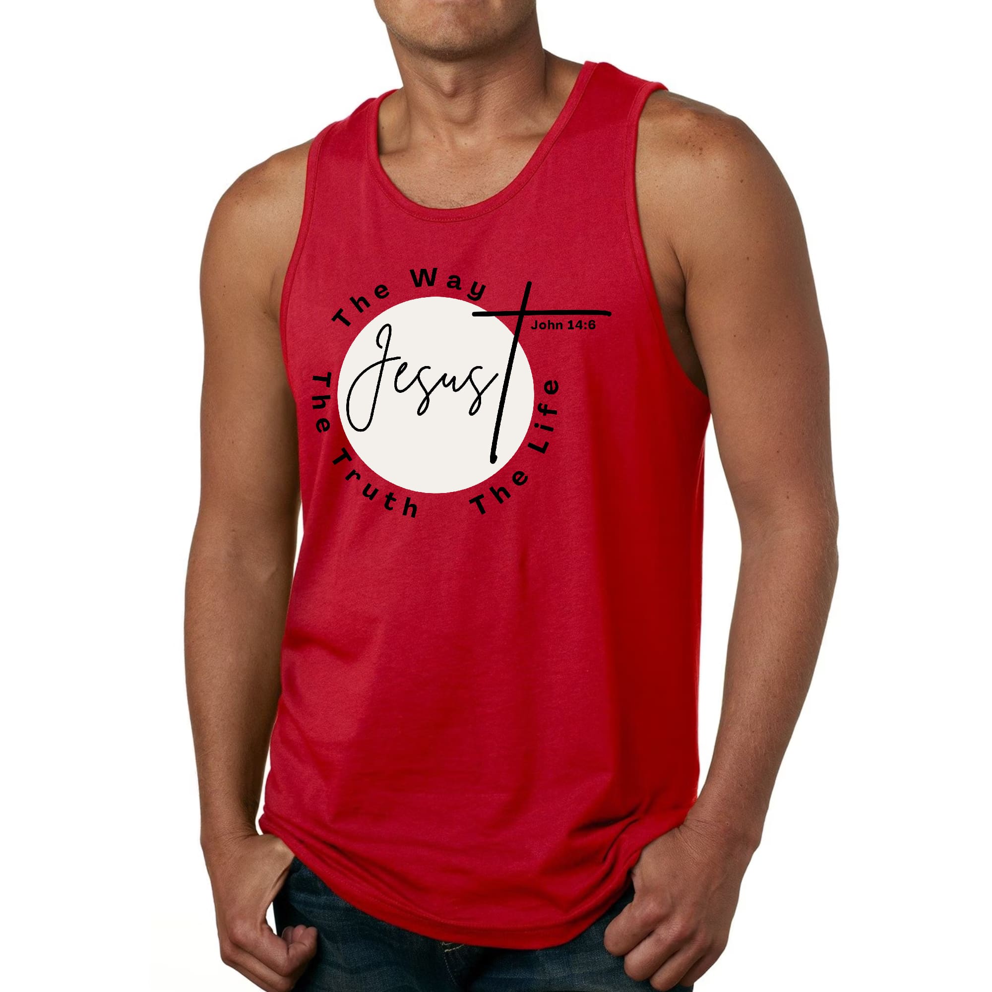 Mens Fitness Tank Top Graphic T-shirt the Truth the Way the Life