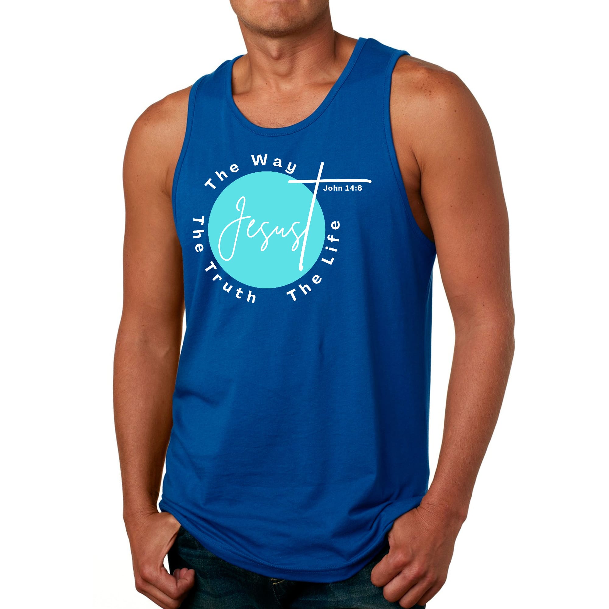 Mens Fitness Tank Top Graphic T-shirt the Truth the Way the Life