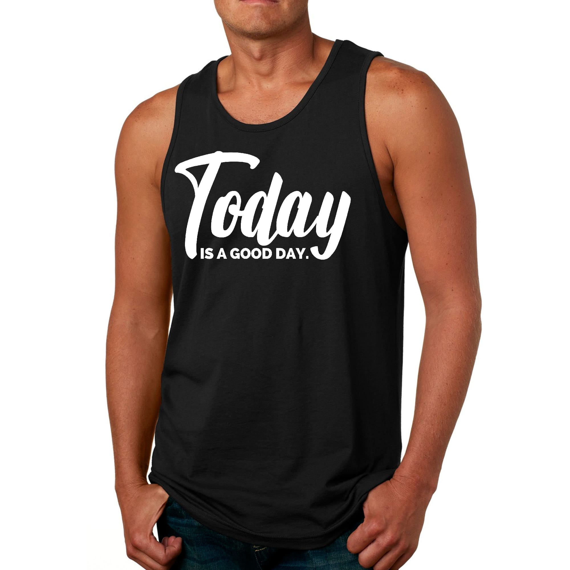 Mens Fitness Tank Top Graphic T-shirt Today is a Good Day