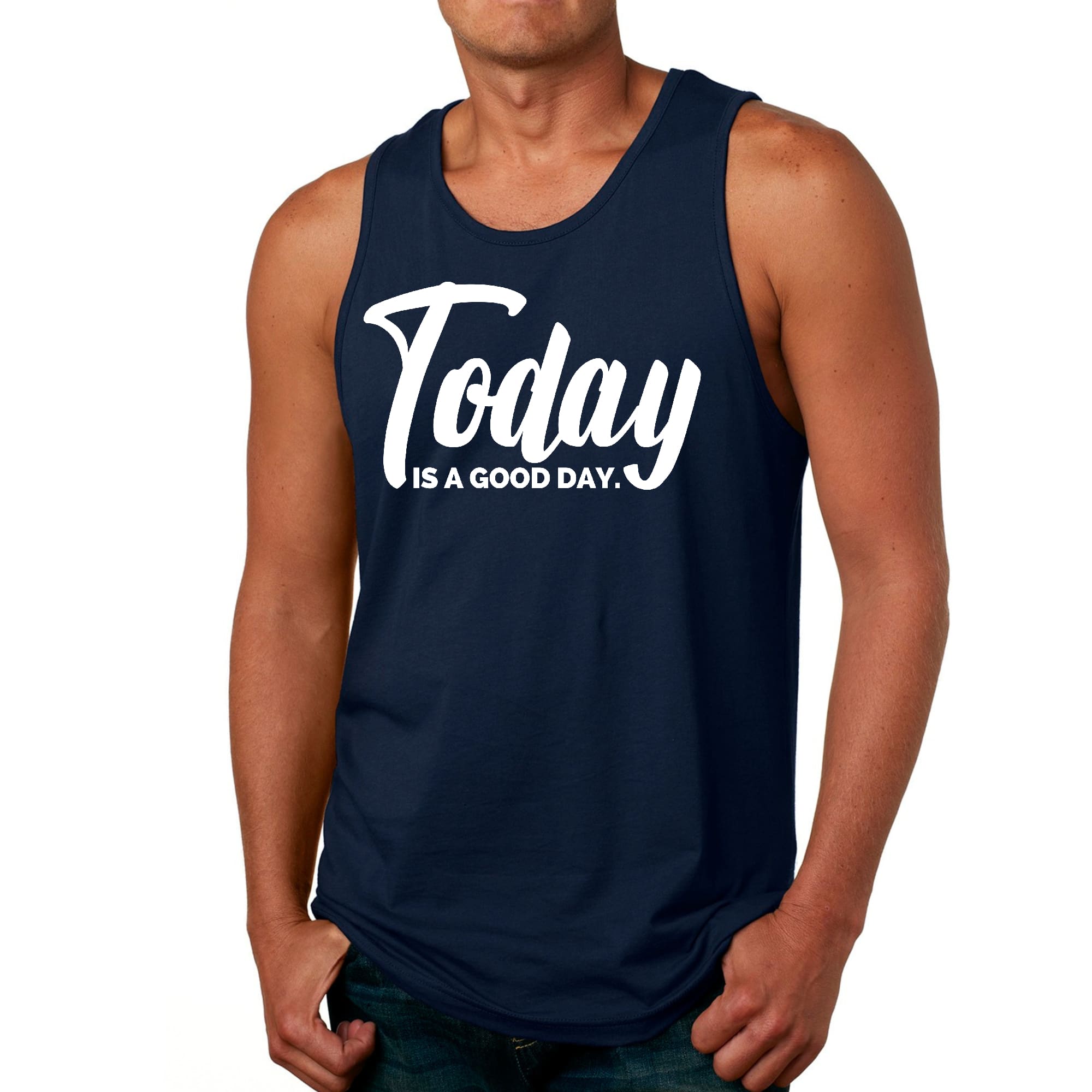 Mens Fitness Tank Top Graphic T-shirt Today is a Good Day