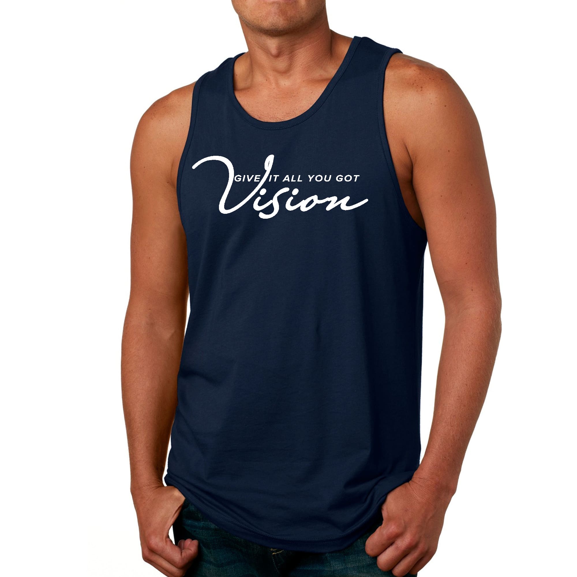 Mens Fitness Tank Top Graphic T-shirt Vision - Give it All you Got