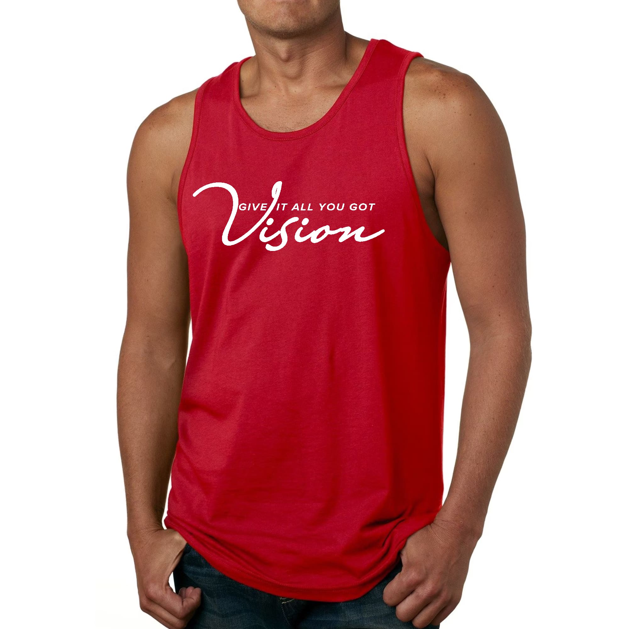 Mens Fitness Tank Top Graphic T-shirt Vision - Give it All you Got