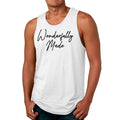 Mens Fitness Tank Top Graphic T-shirt Wonderfully Made Black