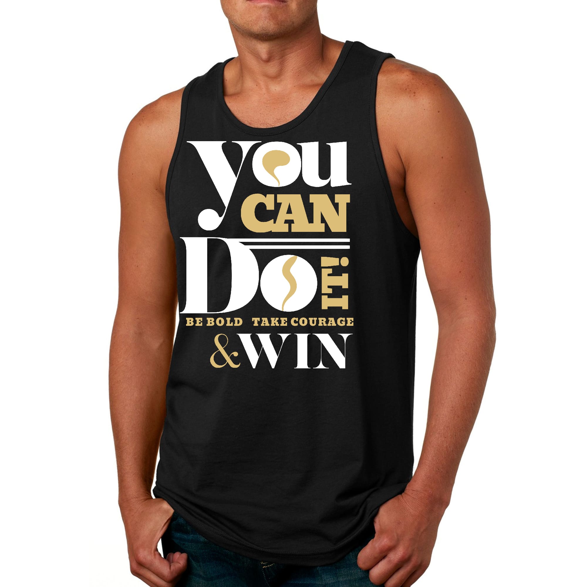 Mens Fitness Tank Top Graphic T-shirt you can do it - be Bold Take