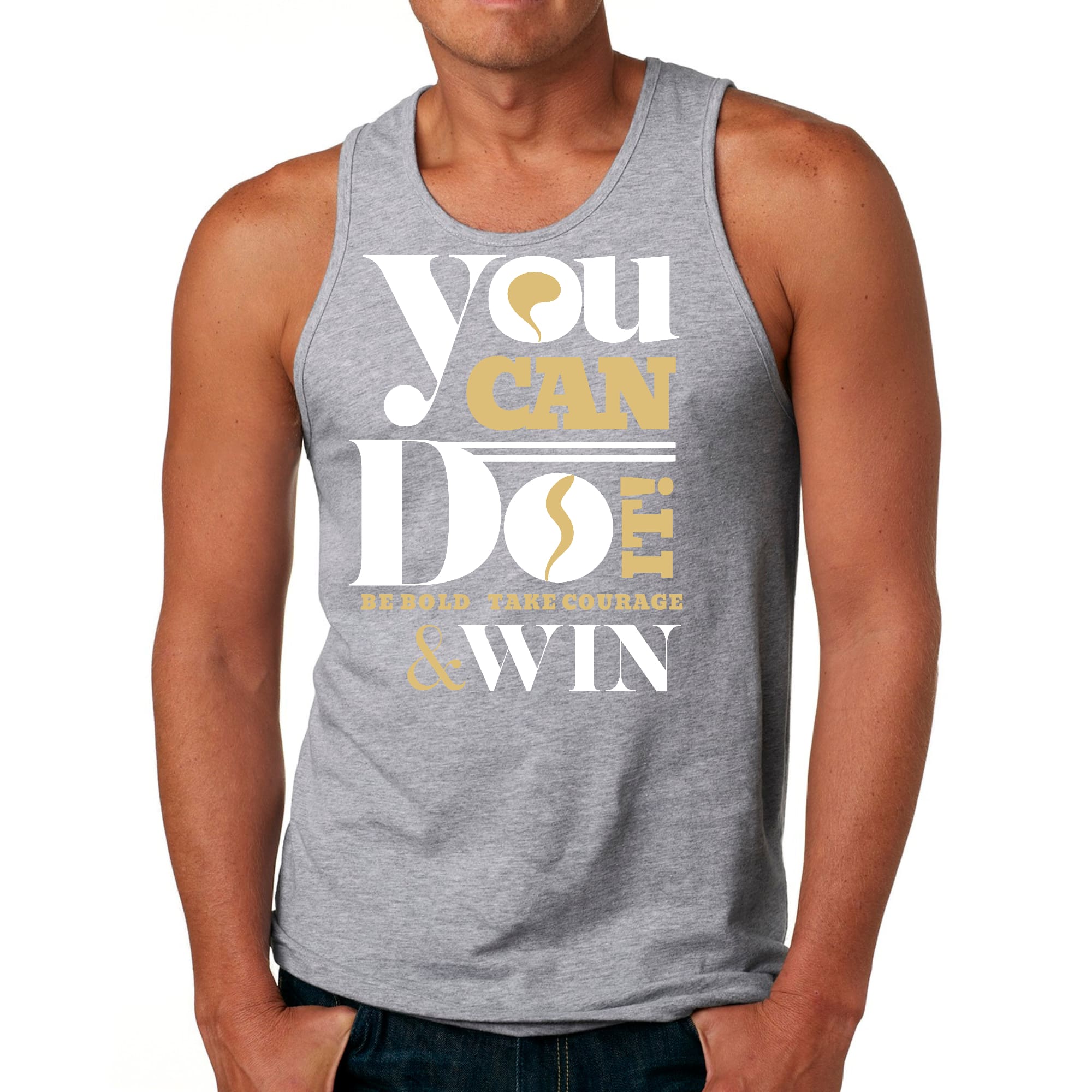 Mens Fitness Tank Top Graphic T-shirt you can do it - be Bold Take
