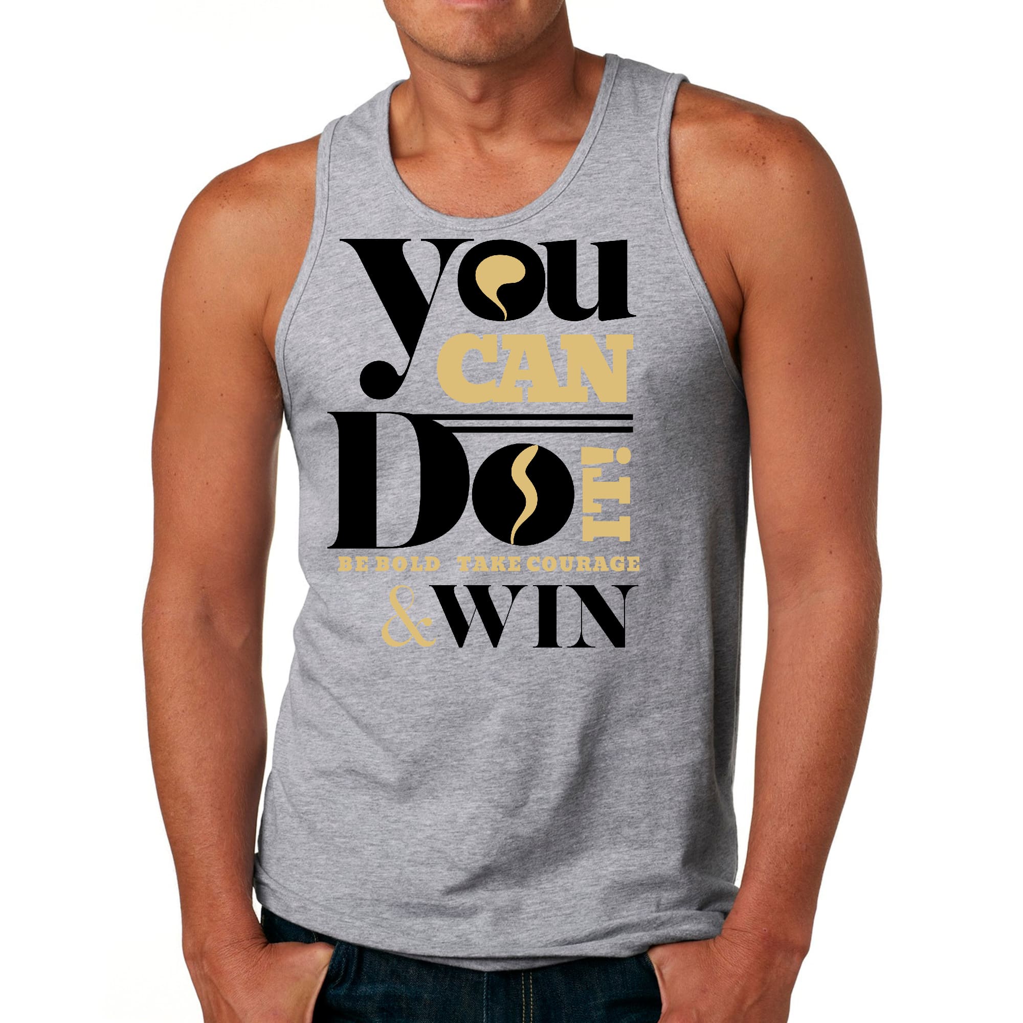 Mens Fitness Tank Top Graphic T-shirt you can do it be Bold Take