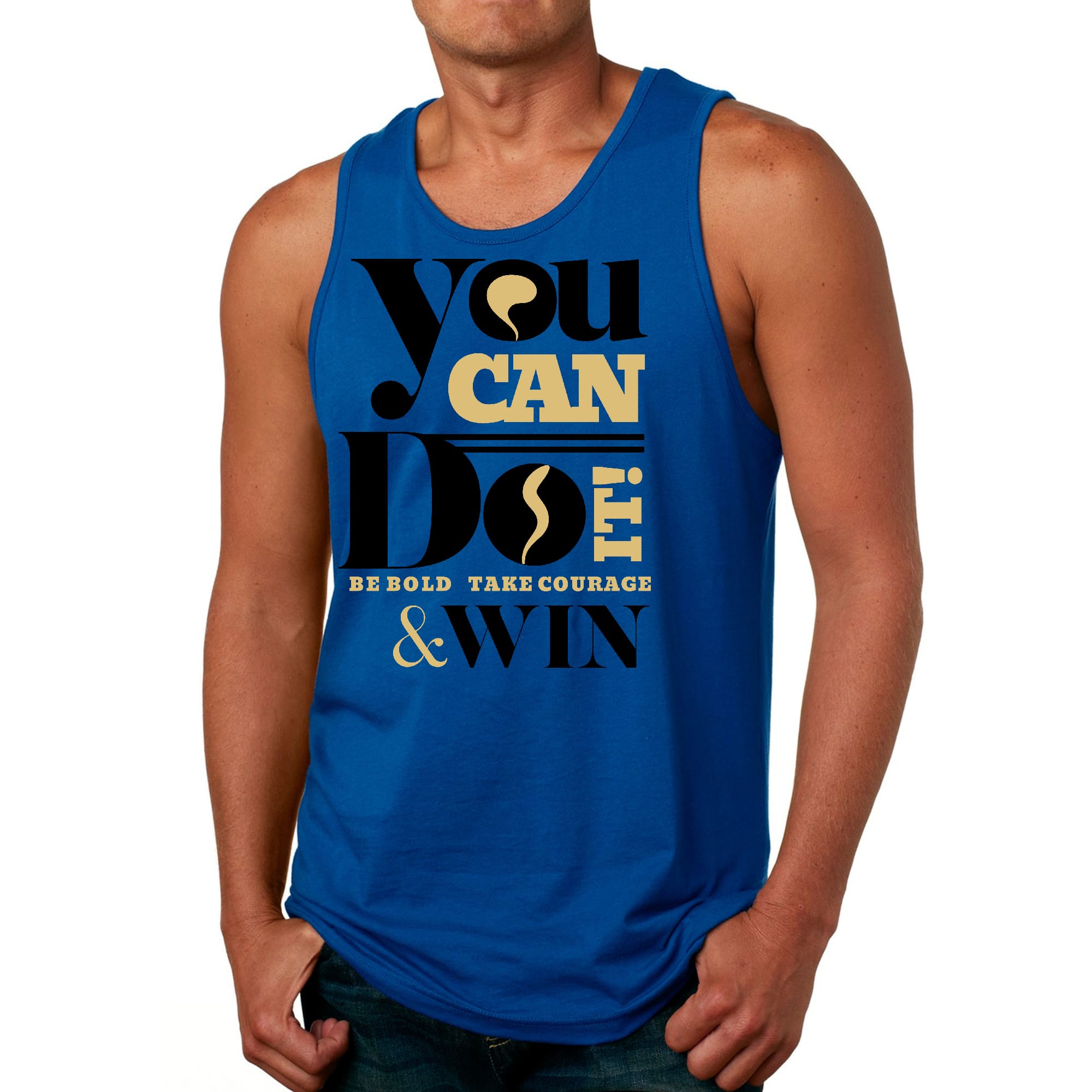 Mens Fitness Tank Top Graphic T-shirt you can do it be Bold Take