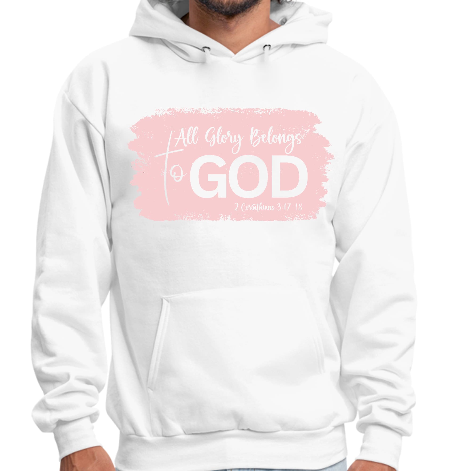 Mens Graphic Hoodie All Glory Belongs to God Christian Illustration