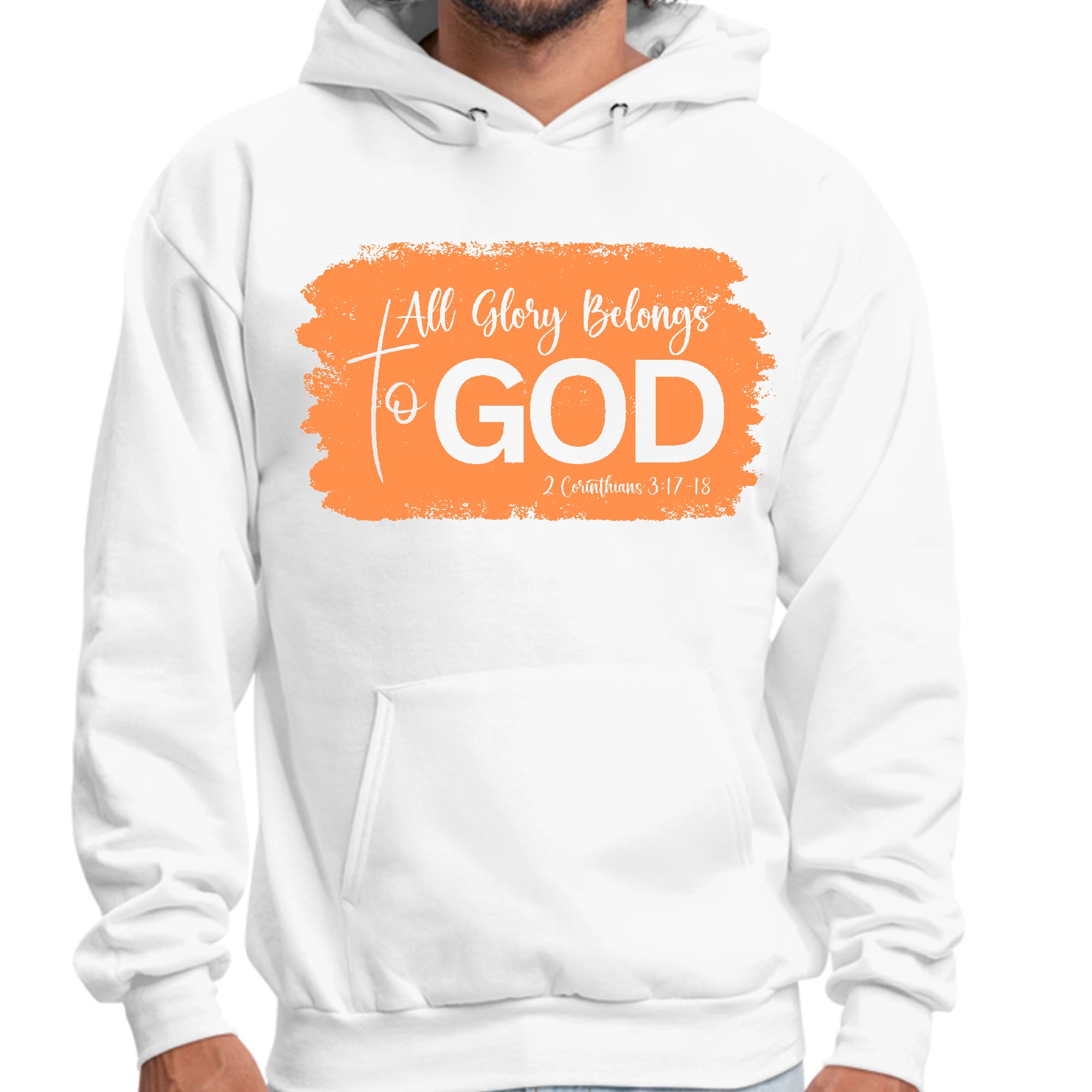 Mens Graphic Hoodie All Glory Belongs to God Christian Illustration