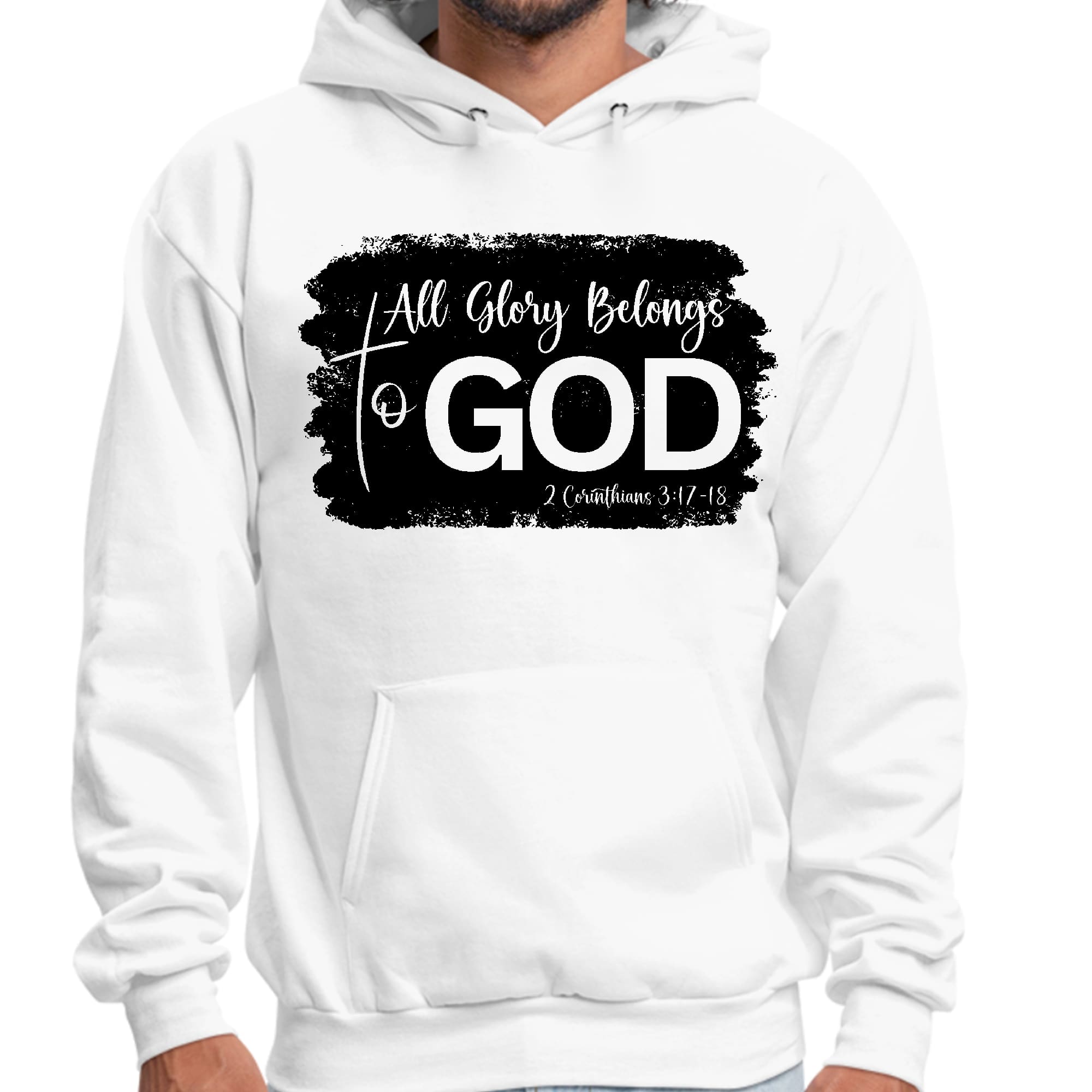 Mens Graphic Hoodie All Glory Belongs to God Print