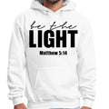 Mens Graphic Hoodie be the Light Inspirational Art Illustration - Black