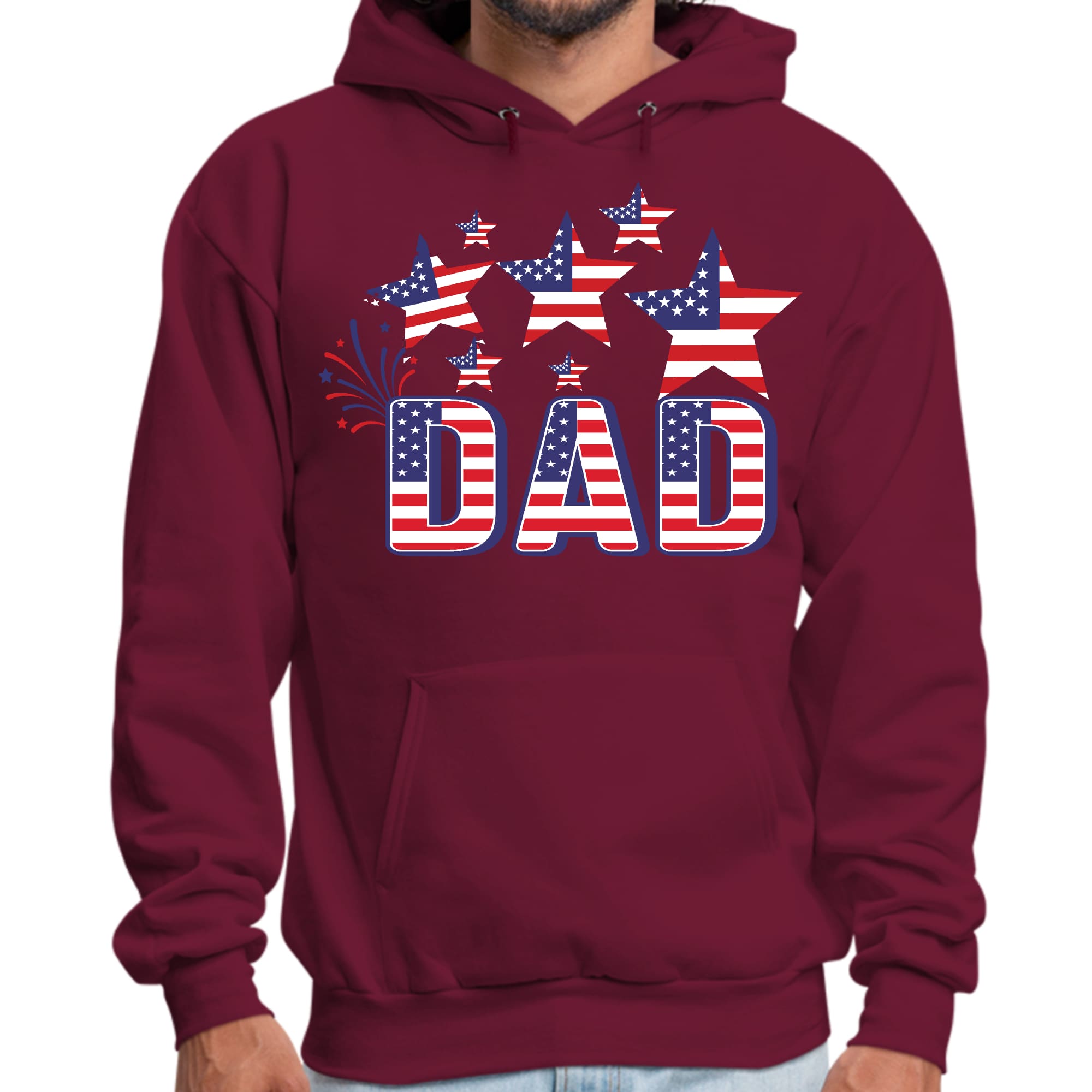 Mens Graphic Hoodie Dad Independence Day 4th of July Celebration