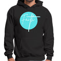 Mens Graphic Hoodie Faith - Christian Affirmation - Cyan Blue
