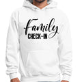 Mens Graphic Hoodie Family Check-in Illustration