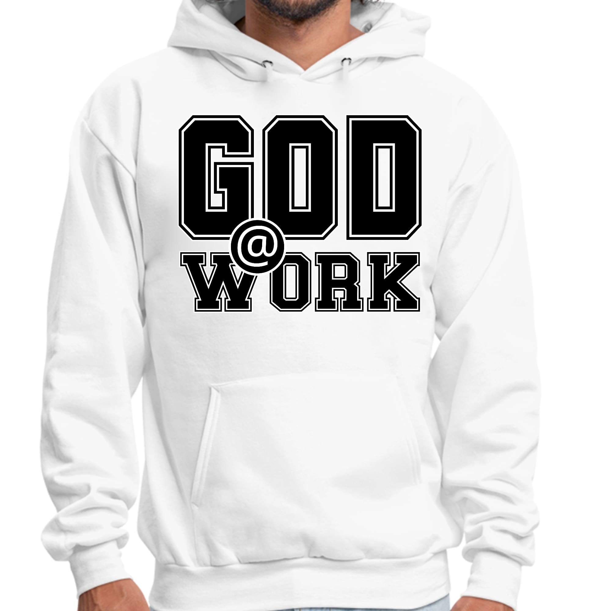 Mens Graphic Hoodie God @ Work Print