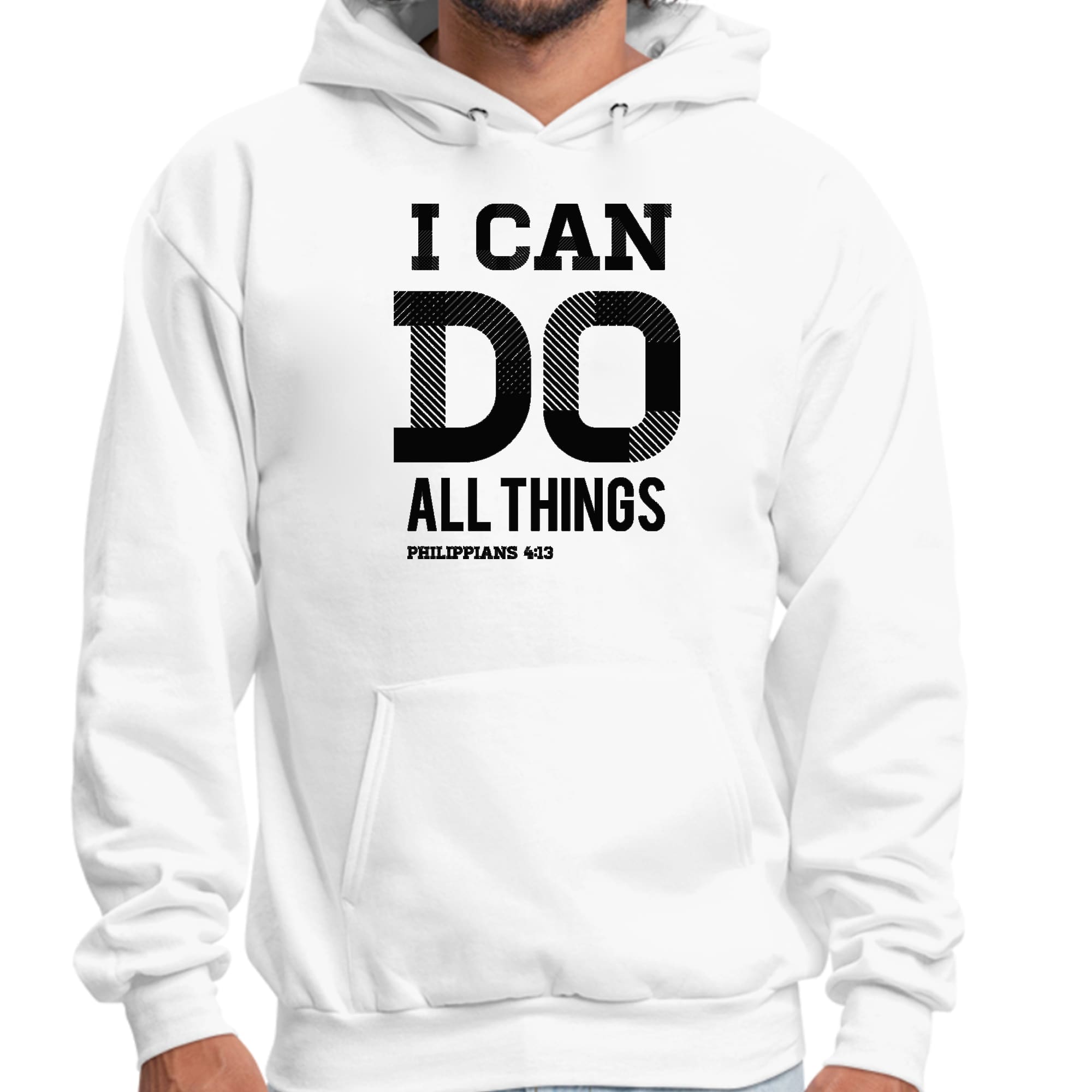 Mens Graphic Hoodie i can do All Things Philippians 4:13 Black