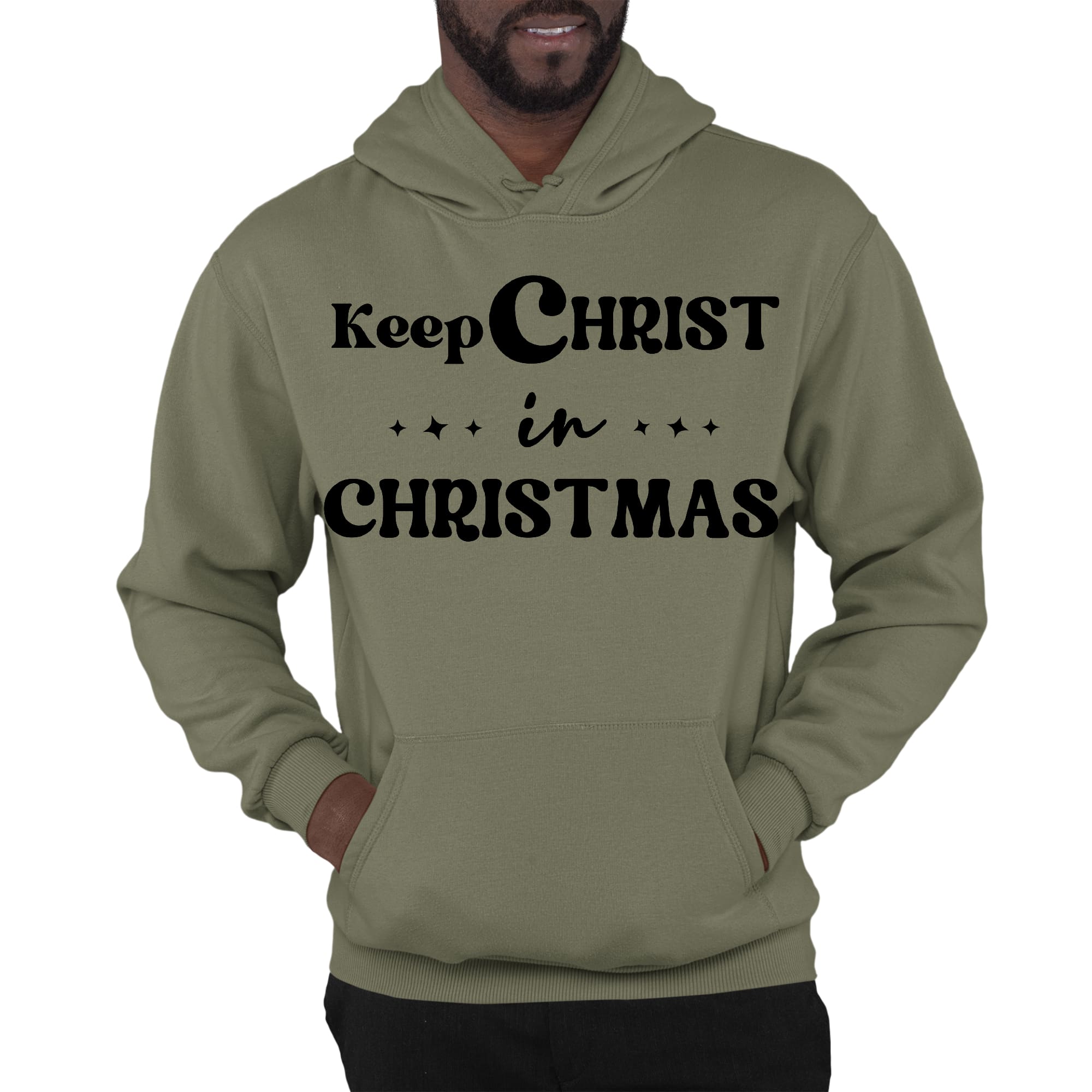 Mens Graphic Hoodie Keep Christ in Christmas - Christian Holiday