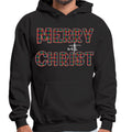 Mens Graphic Hoodie Merry with Christ - Red and Green Plaid Christmas