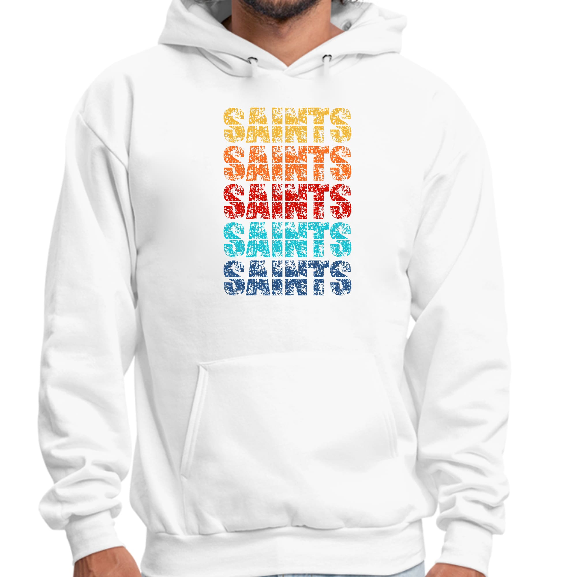 Mens Graphic Hoodie Saints Colorful Art Illustration