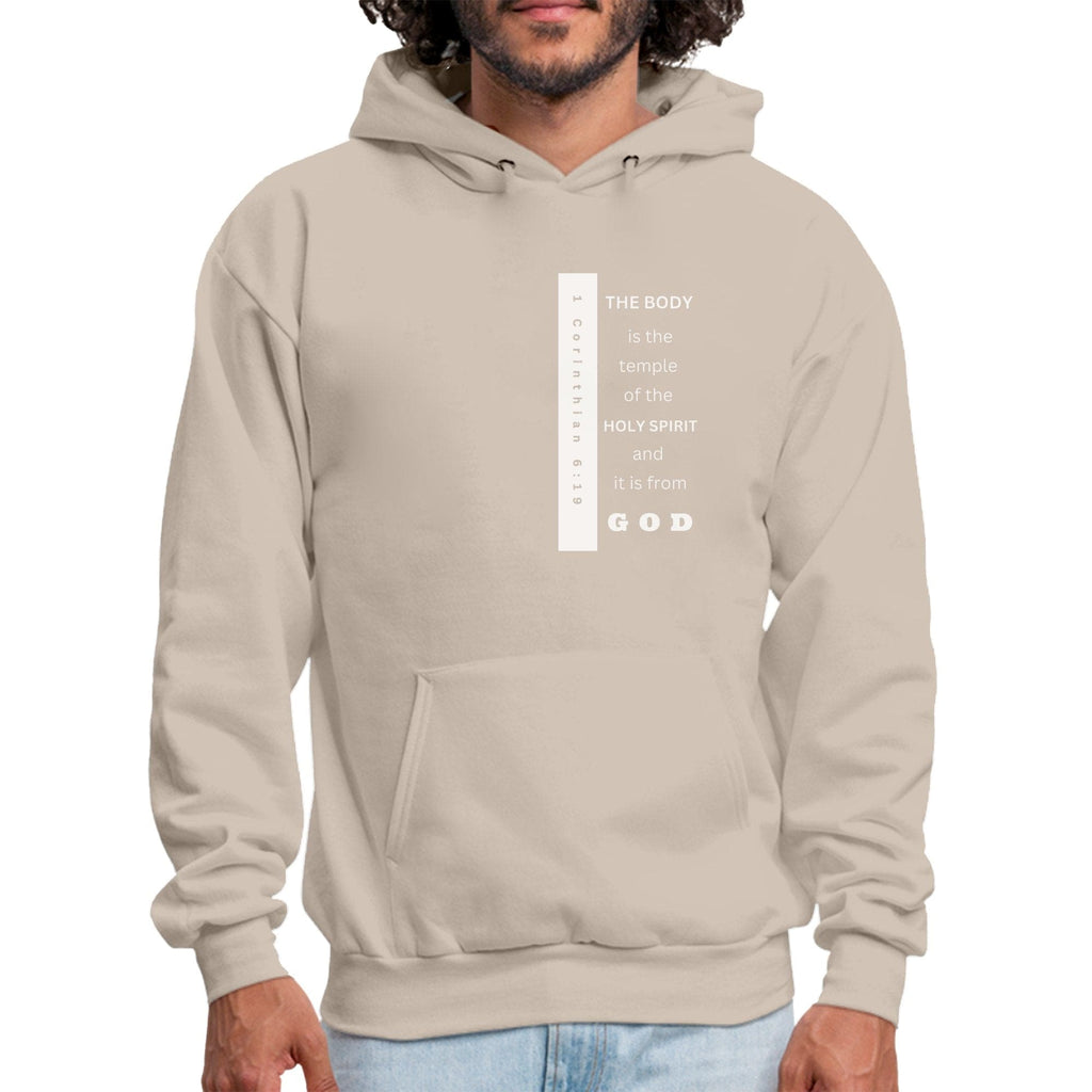Mens Graphic Hoodie - the Body is the Temple of the Holy Spirit