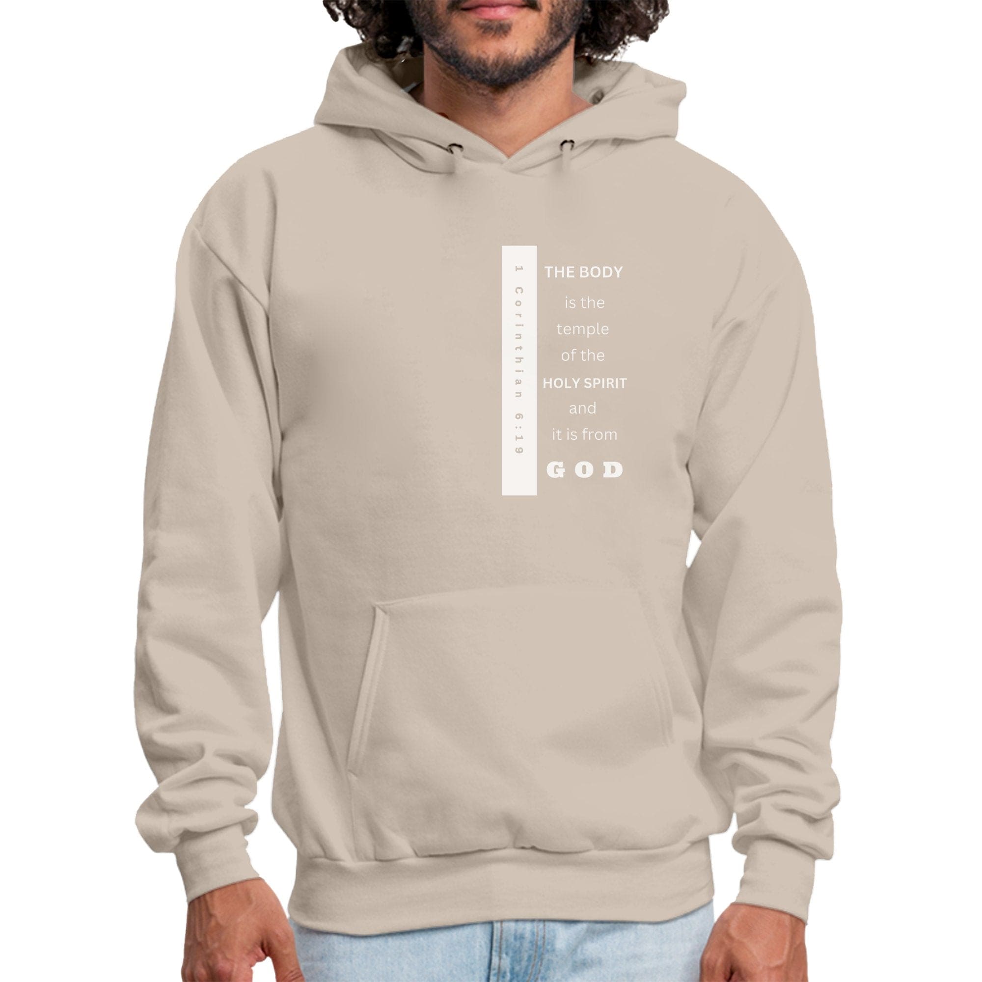 Mens Graphic Hoodie - the Body is the Temple of the Holy Spirit