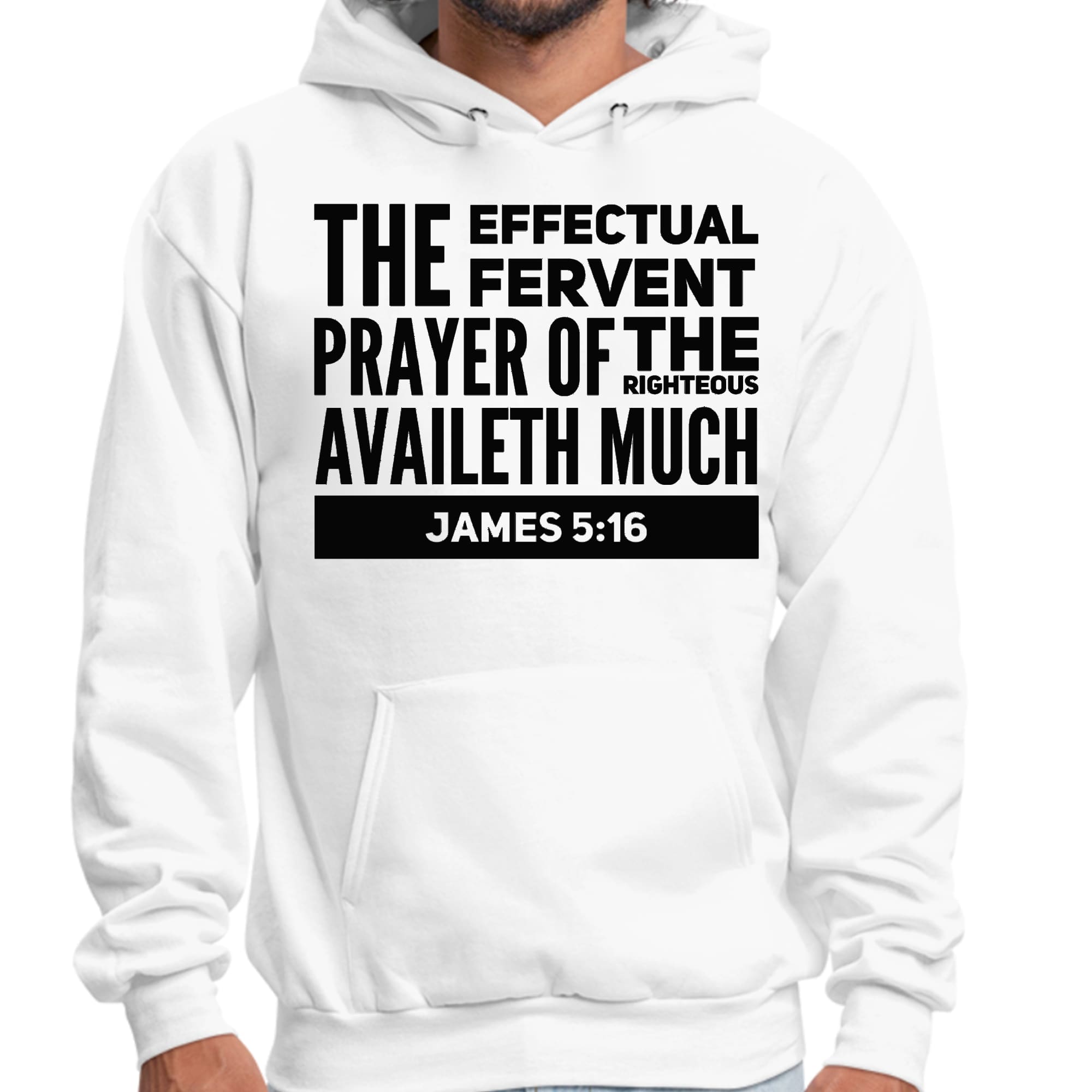 Mens Graphic Hoodie the Effectual Fervent Prayer Print