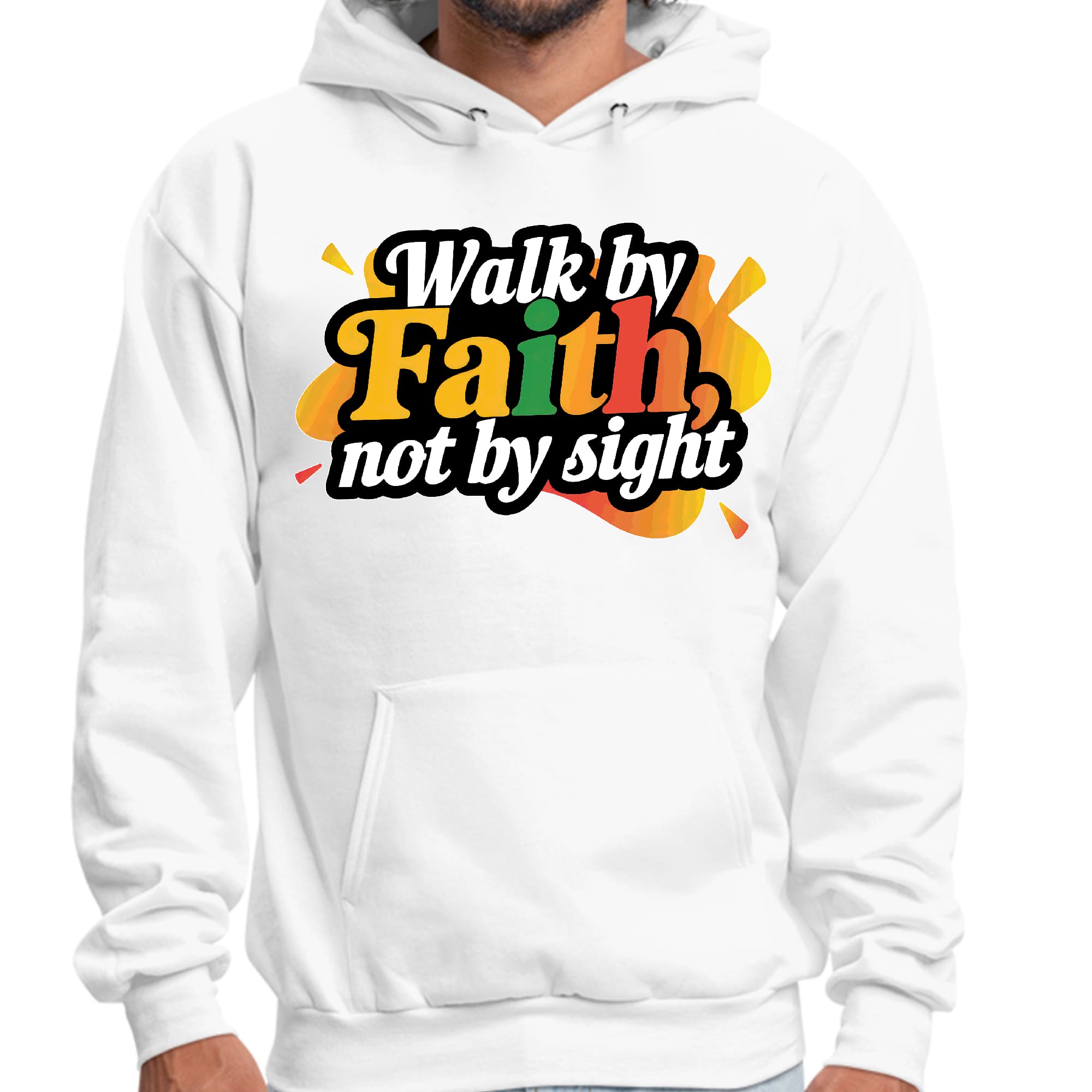 Mens Graphic Hoodie Walk by Faith - not by Sight