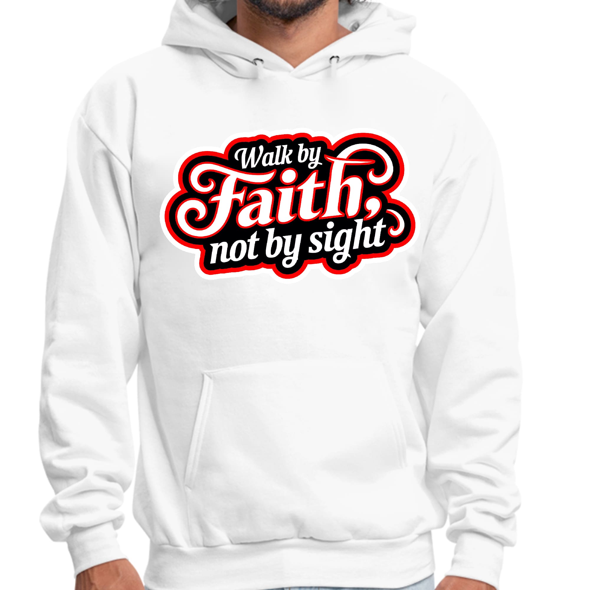 Mens Graphic Hoodie Walk by Faith - not by Sight