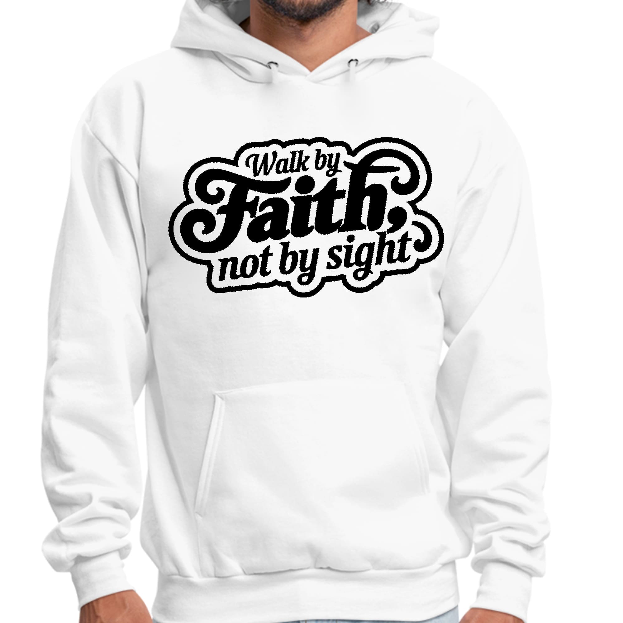 Mens Graphic Hoodie Walk by Faith - not by Sight