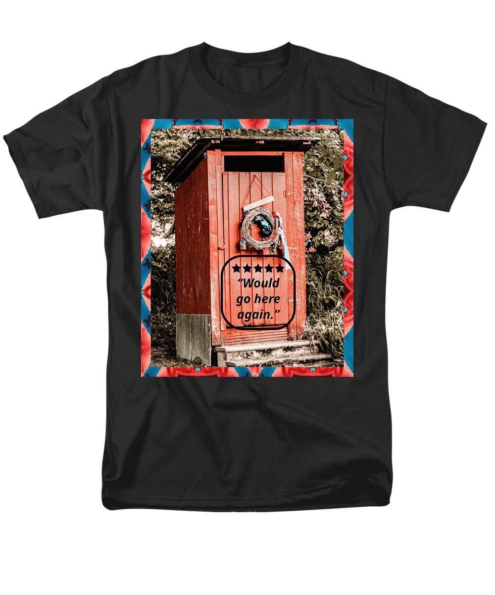 5-star Rated Rustic Outhouse with Review - Men's T-Shirt