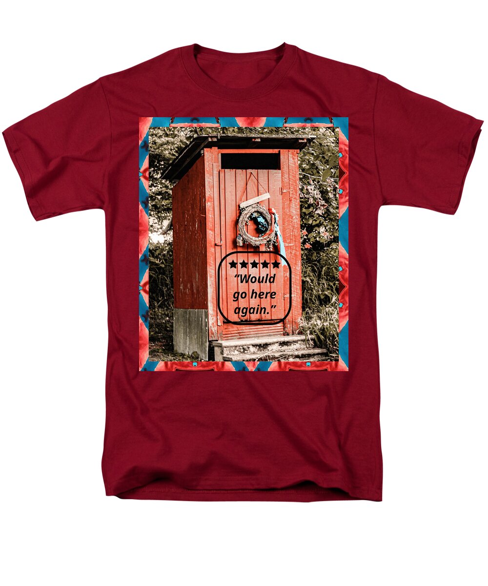 5-star Rated Rustic Outhouse with Review - Men's T-Shirt