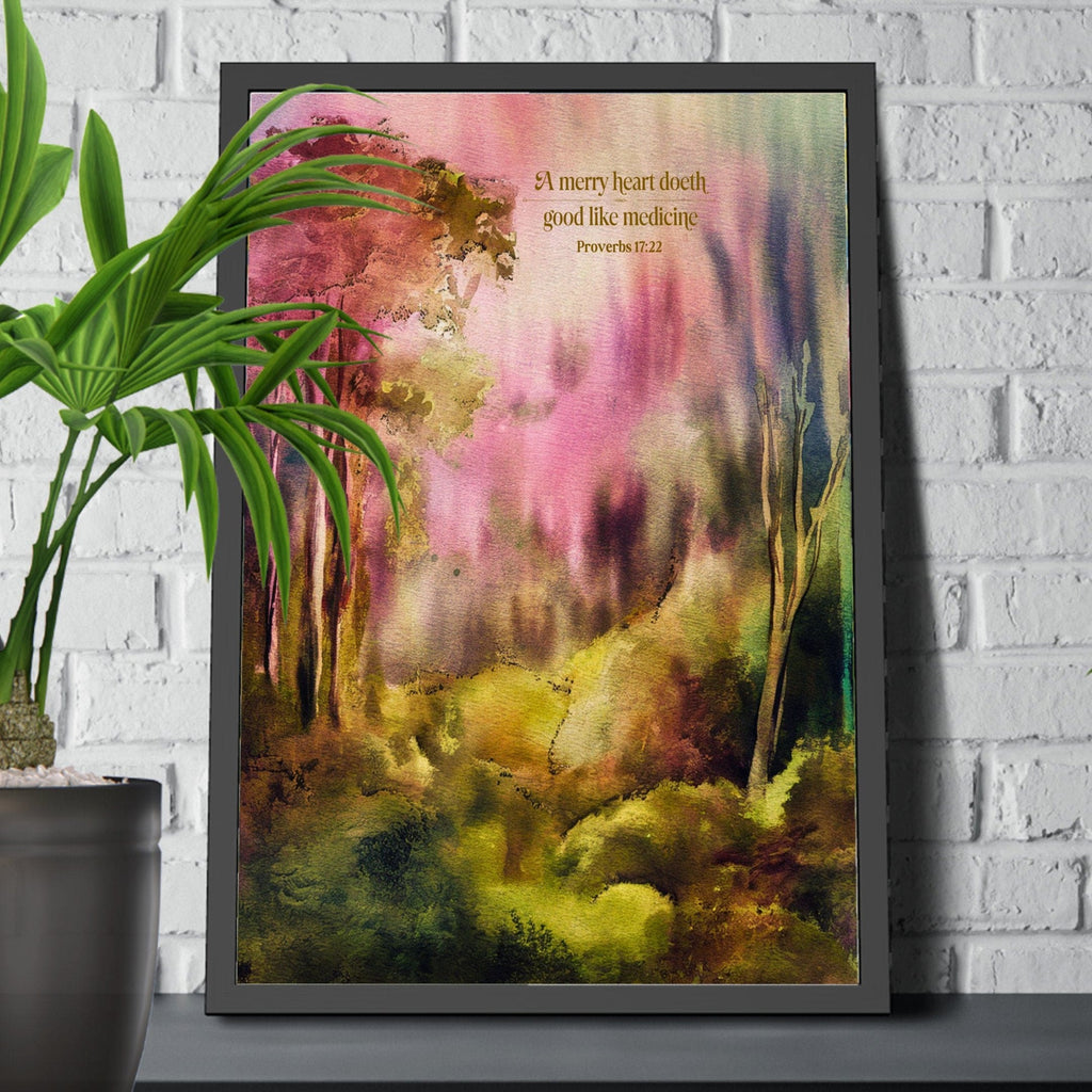 Wall Decor Giclee Poster Art Print - a Merry Heart Doeth Good - Inspired Artwork
