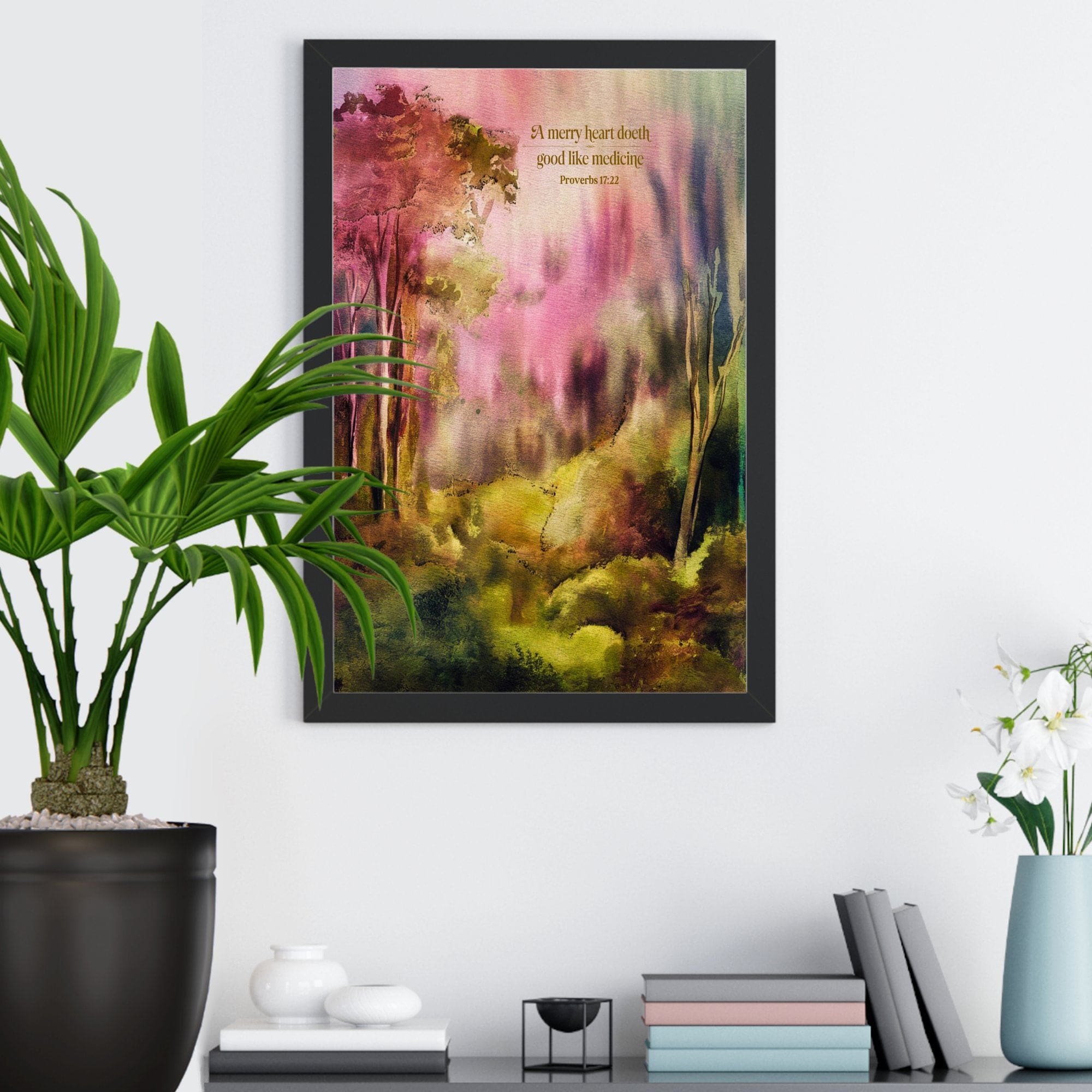 Wall Decor Giclee Poster Art Print - a Merry Heart Doeth Good - Inspired Artwork