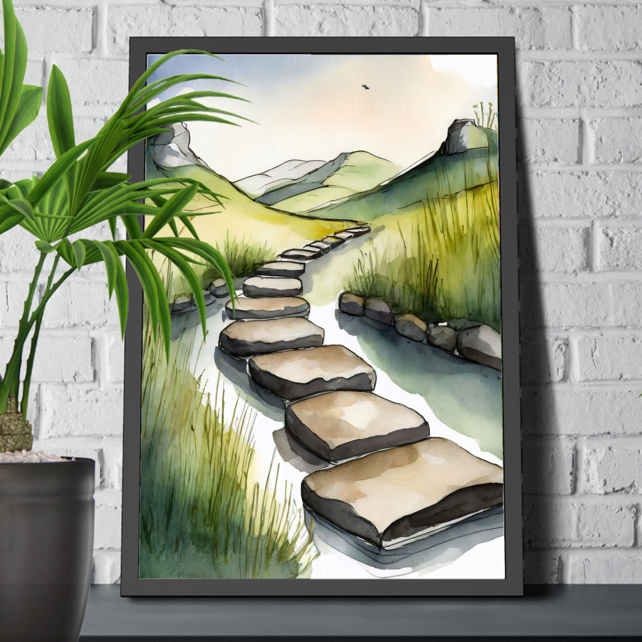 Wall Decor Giclee Poster Art Print - Stepping Stones Nature Inspiration