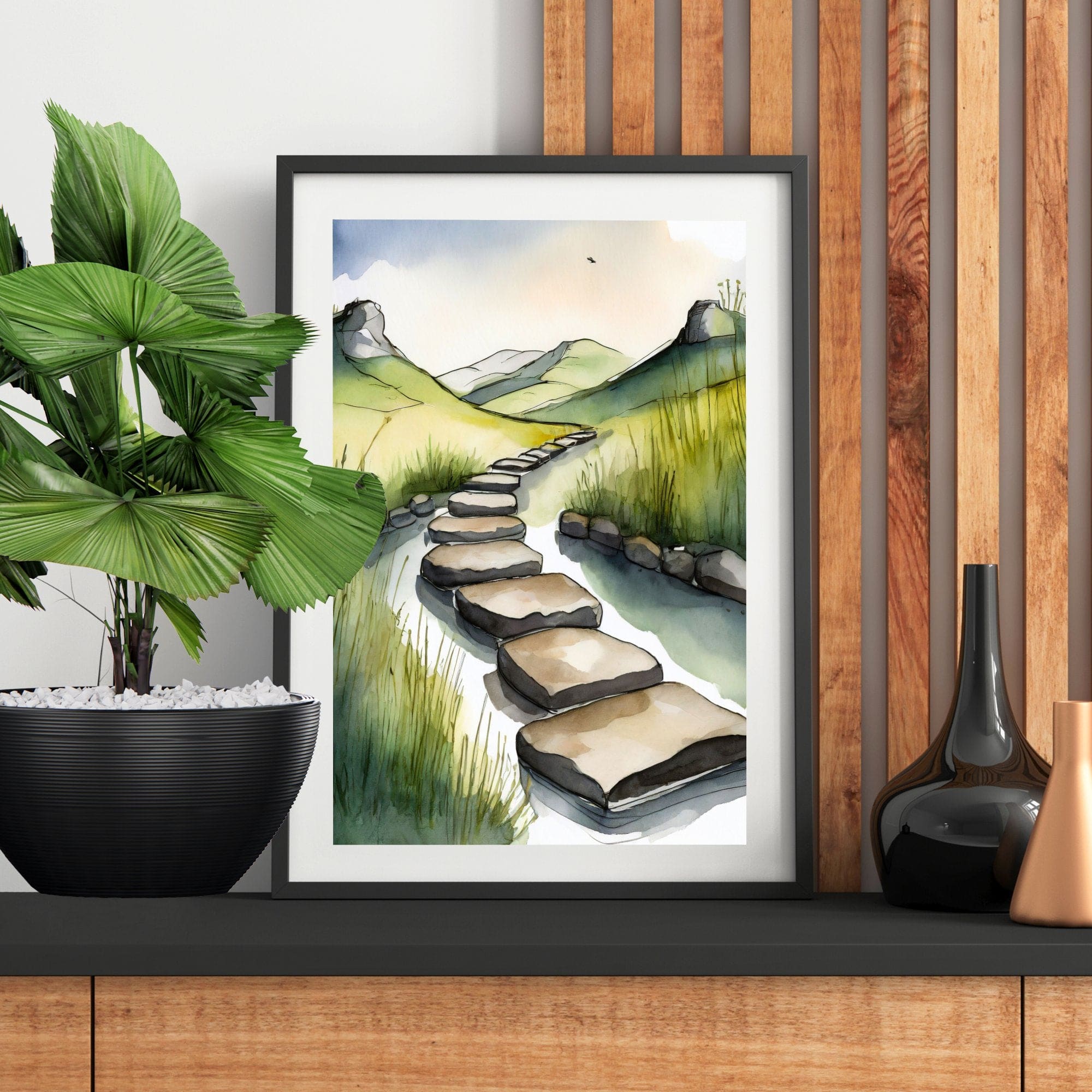 Wall Decor Giclee Poster Art Print - Stepping Stones Nature Inspiration