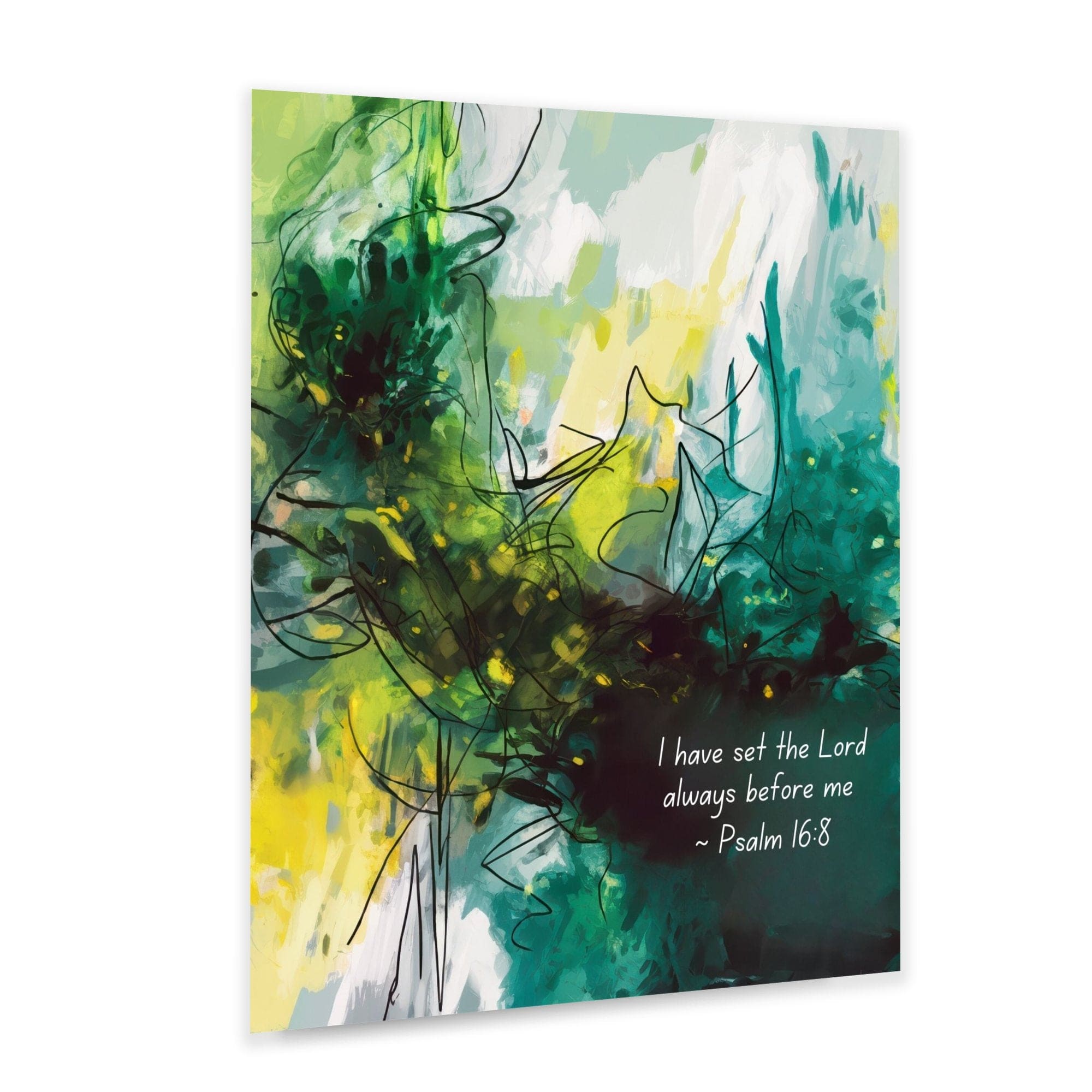 Wall Decor - Giclee Poster Art Print - Inspiration Artwork - Psalm 16:8