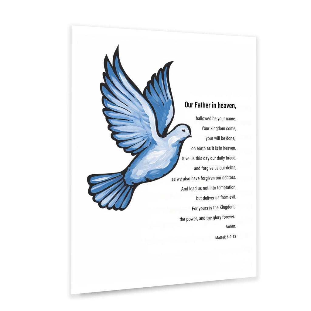 Wall Decor Giclee Poster Art Print - our Father Bible Verse - Dove Illustration