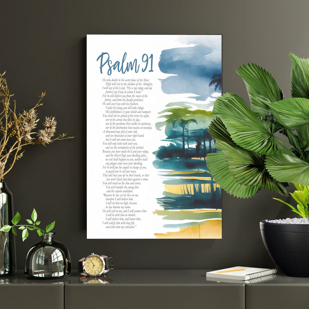 Wall Decor Giclee Poster Art Print - Psalm 91 Inspiration