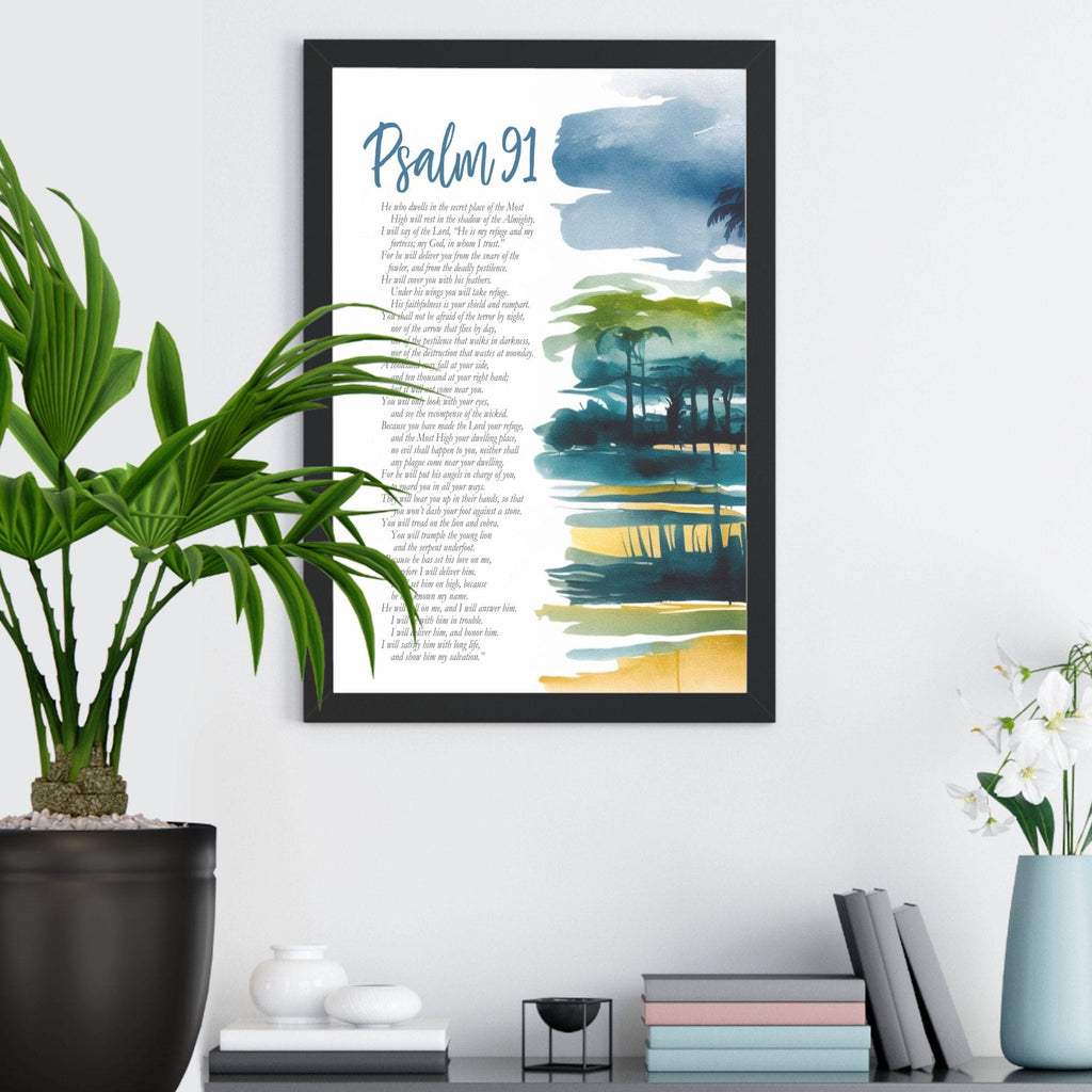 Wall Decor Giclee Poster Art Print - Psalm 91 Inspiration