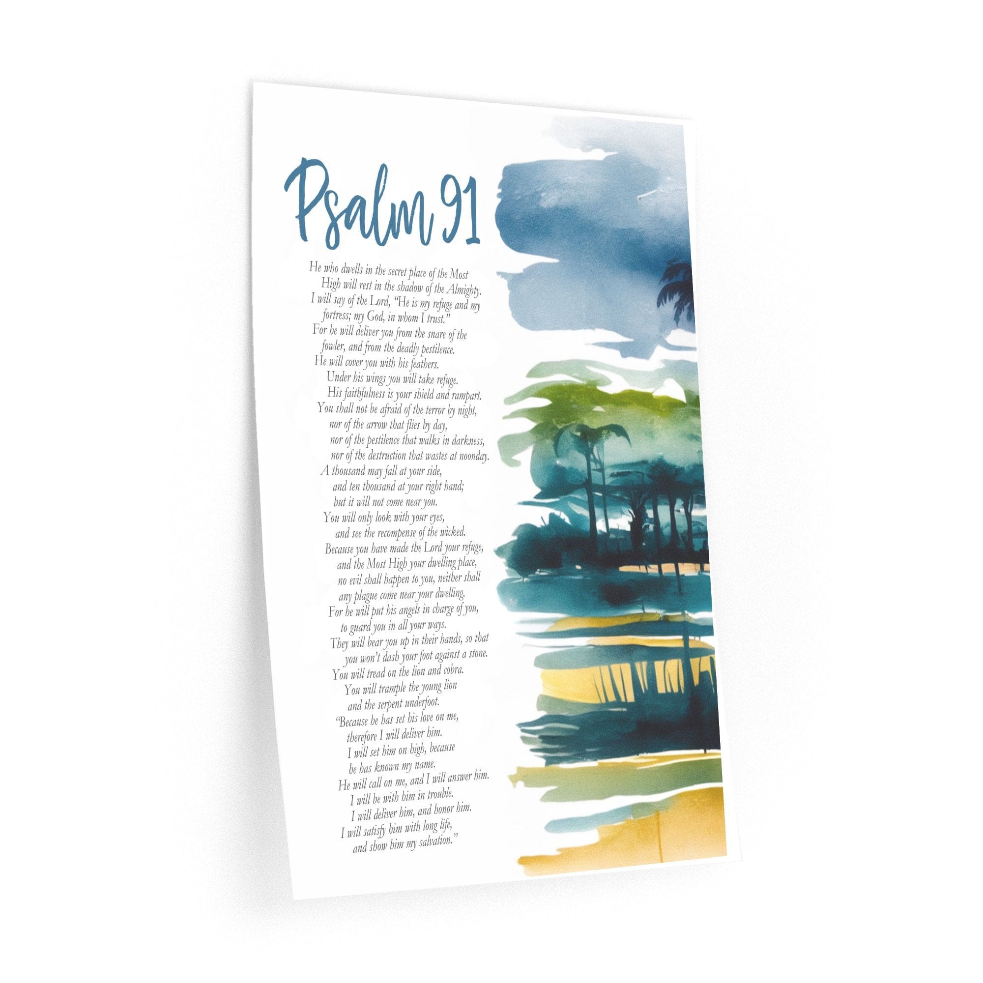 Wall Decor Giclee Poster Art Print - Psalm 91 Inspiration