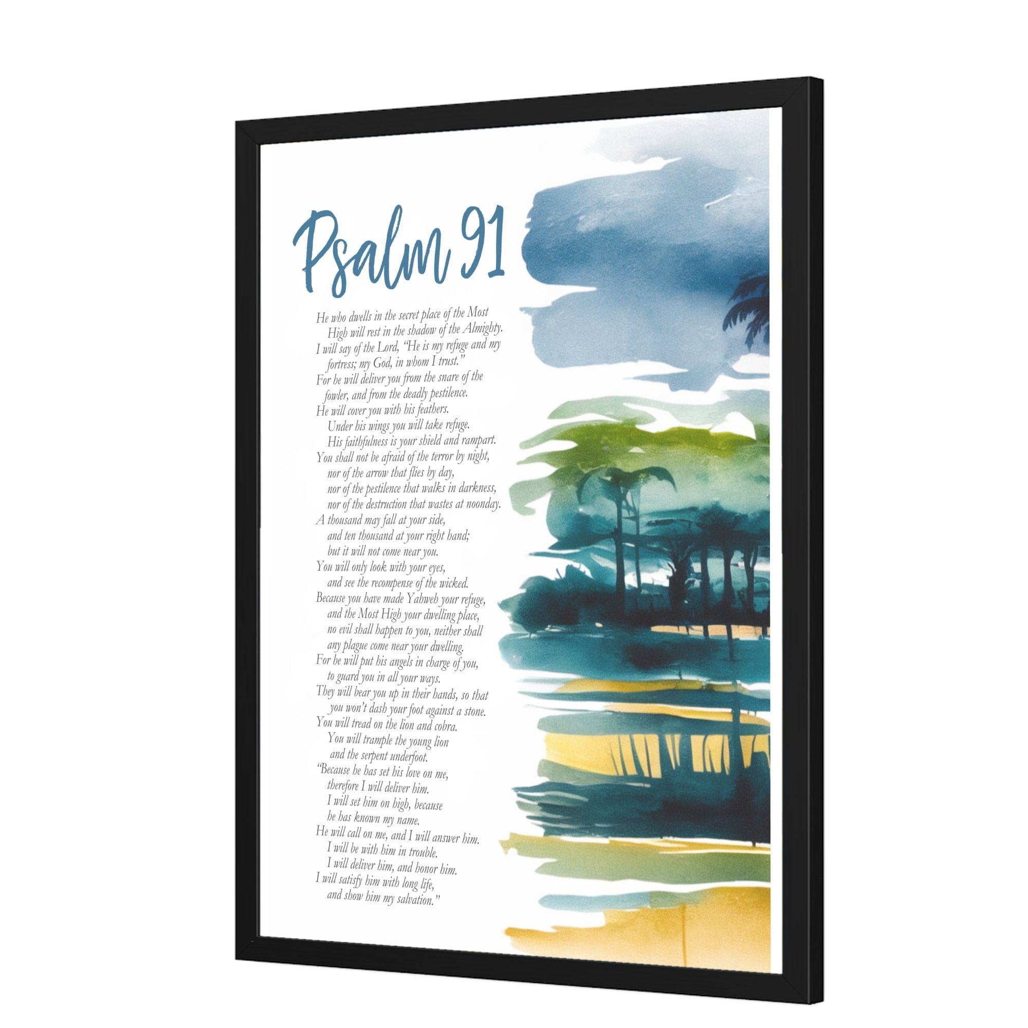 Wall Decor Giclee Poster Art Print - Psalm 91 Inspiration
