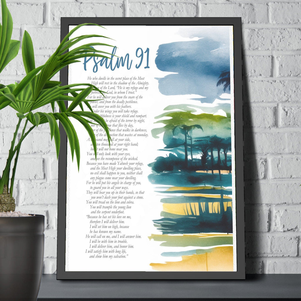 Wall Decor Giclee Poster Art Print - Psalm 91 Inspiration