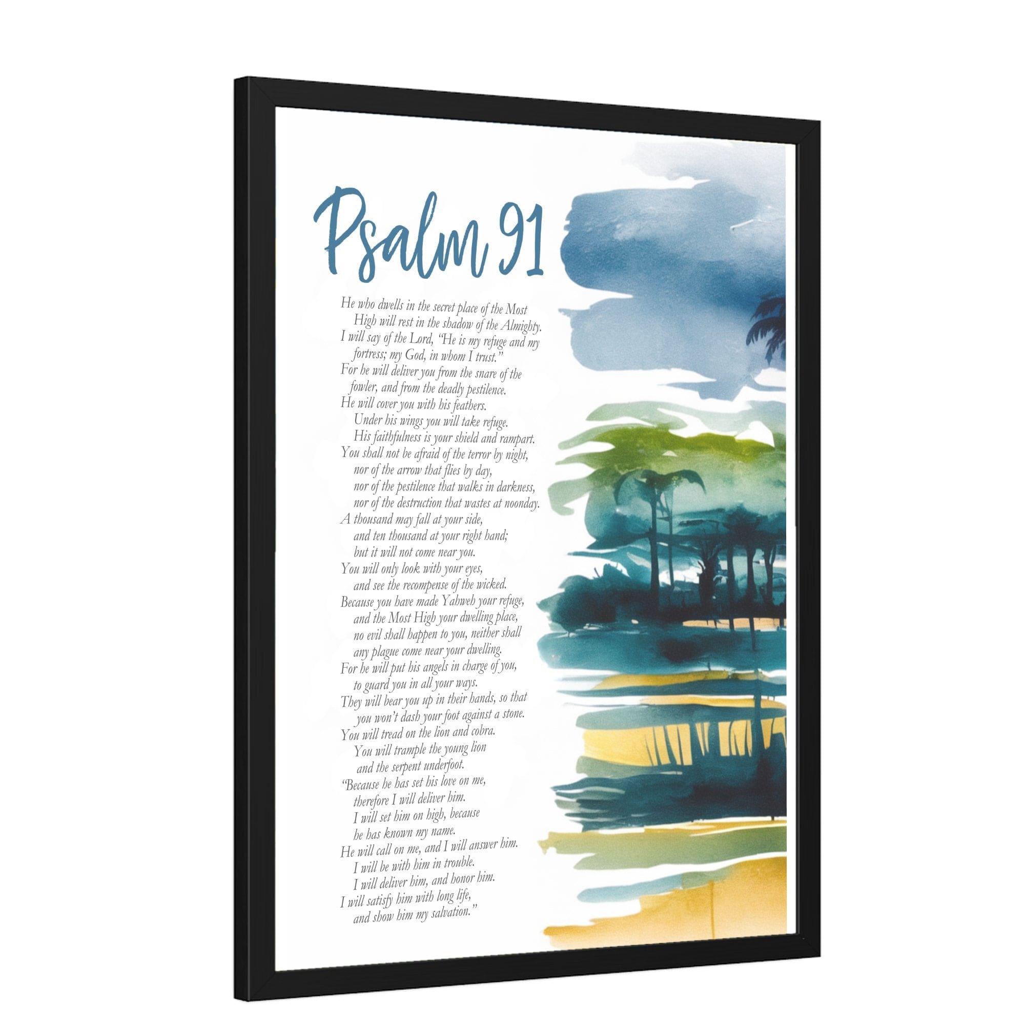 Wall Decor Giclee Poster Art Print - Psalm 91 Inspiration
