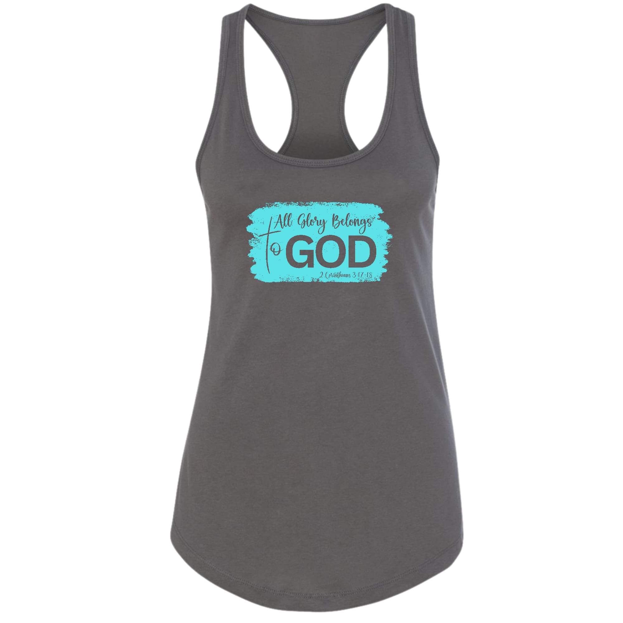 Womens Fitness Tank Top Graphic T-shirt - All Glory Belongs to God