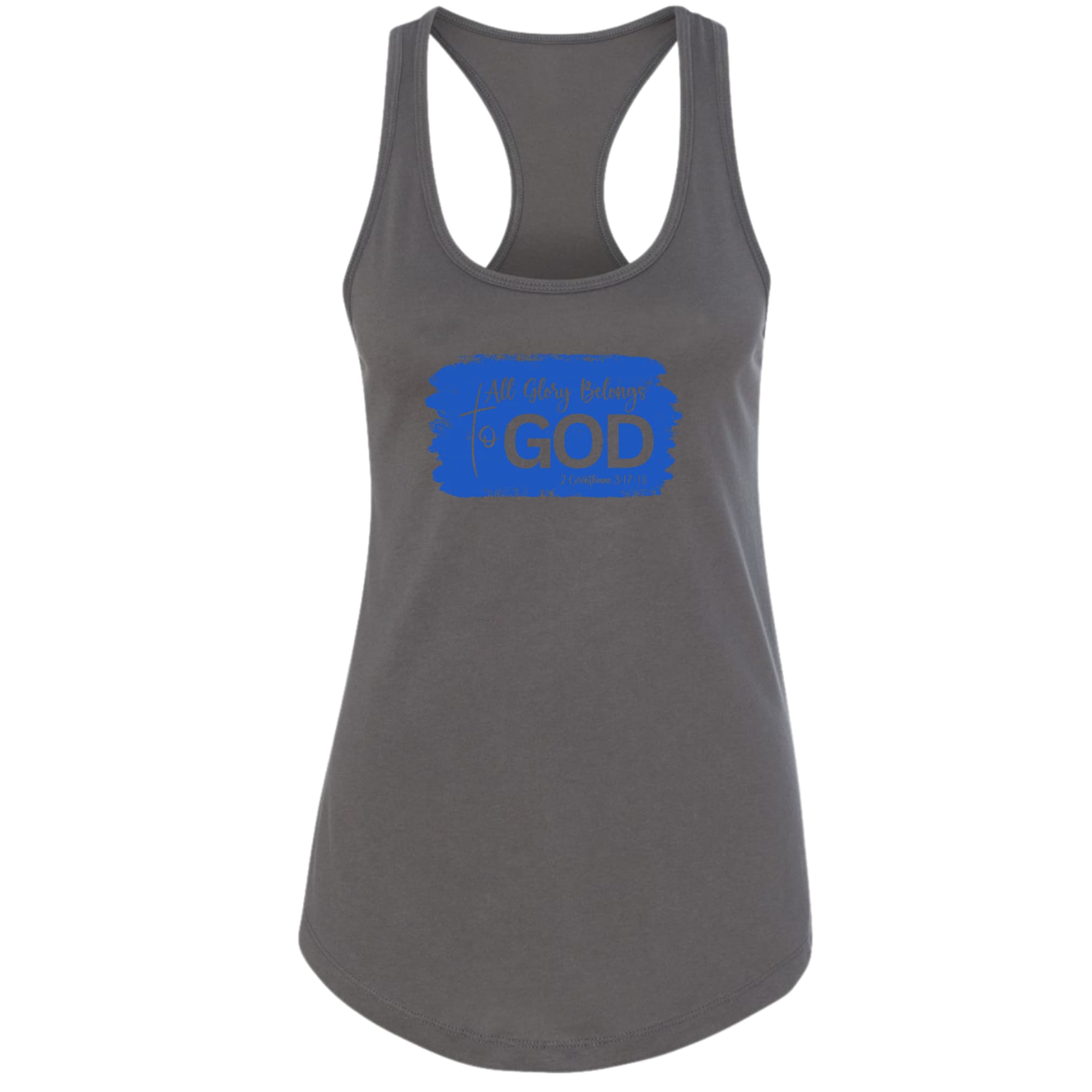 Womens Fitness Tank Top Graphic T-shirt - All Glory Belongs to God