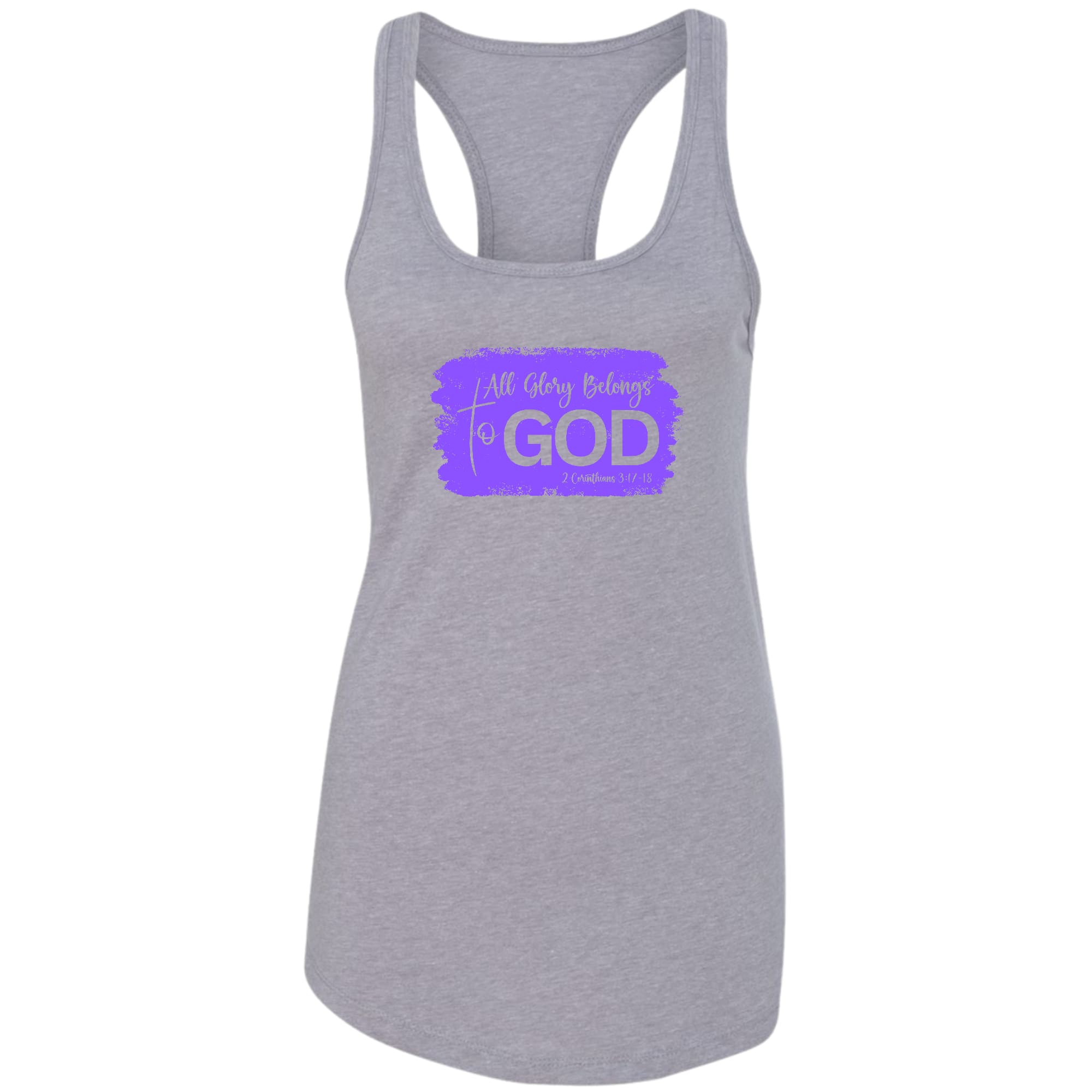 Womens Fitness Tank Top Graphic T-shirt - All Glory Belongs to God