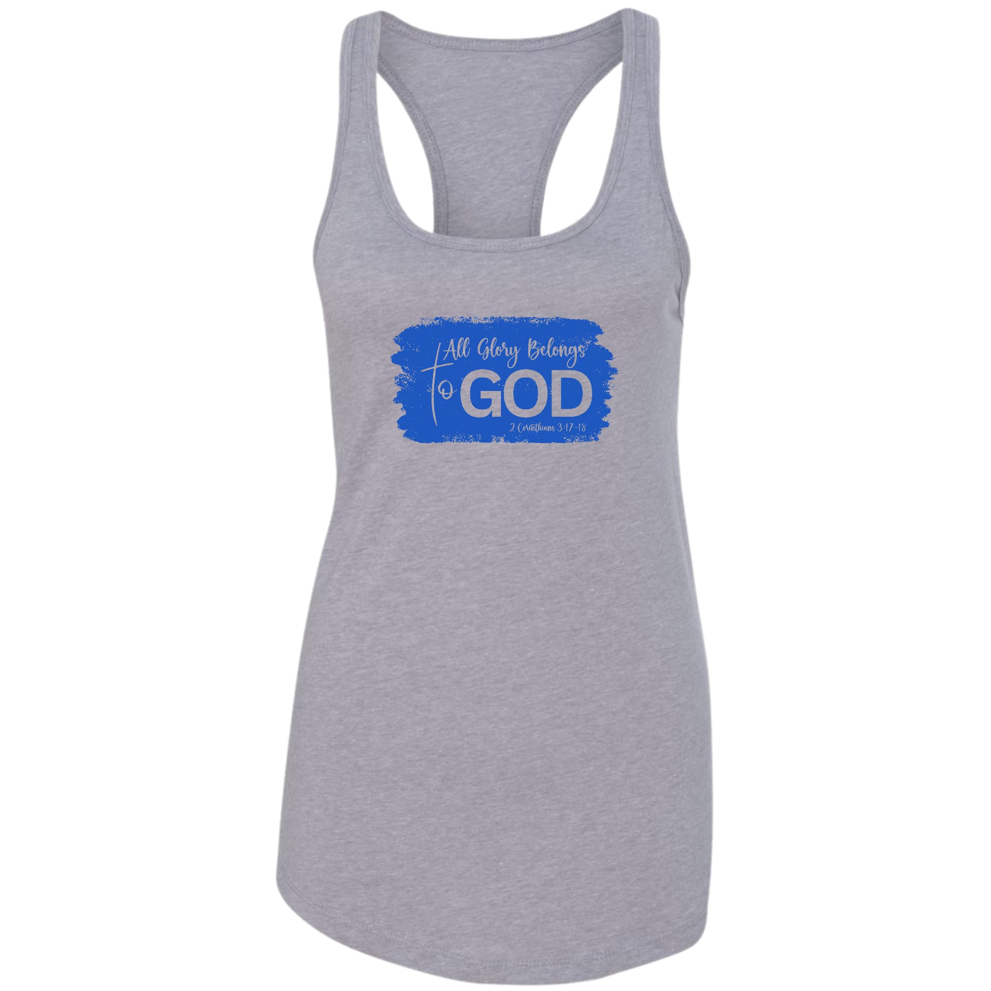 Womens Fitness Tank Top Graphic T-shirt - All Glory Belongs to God