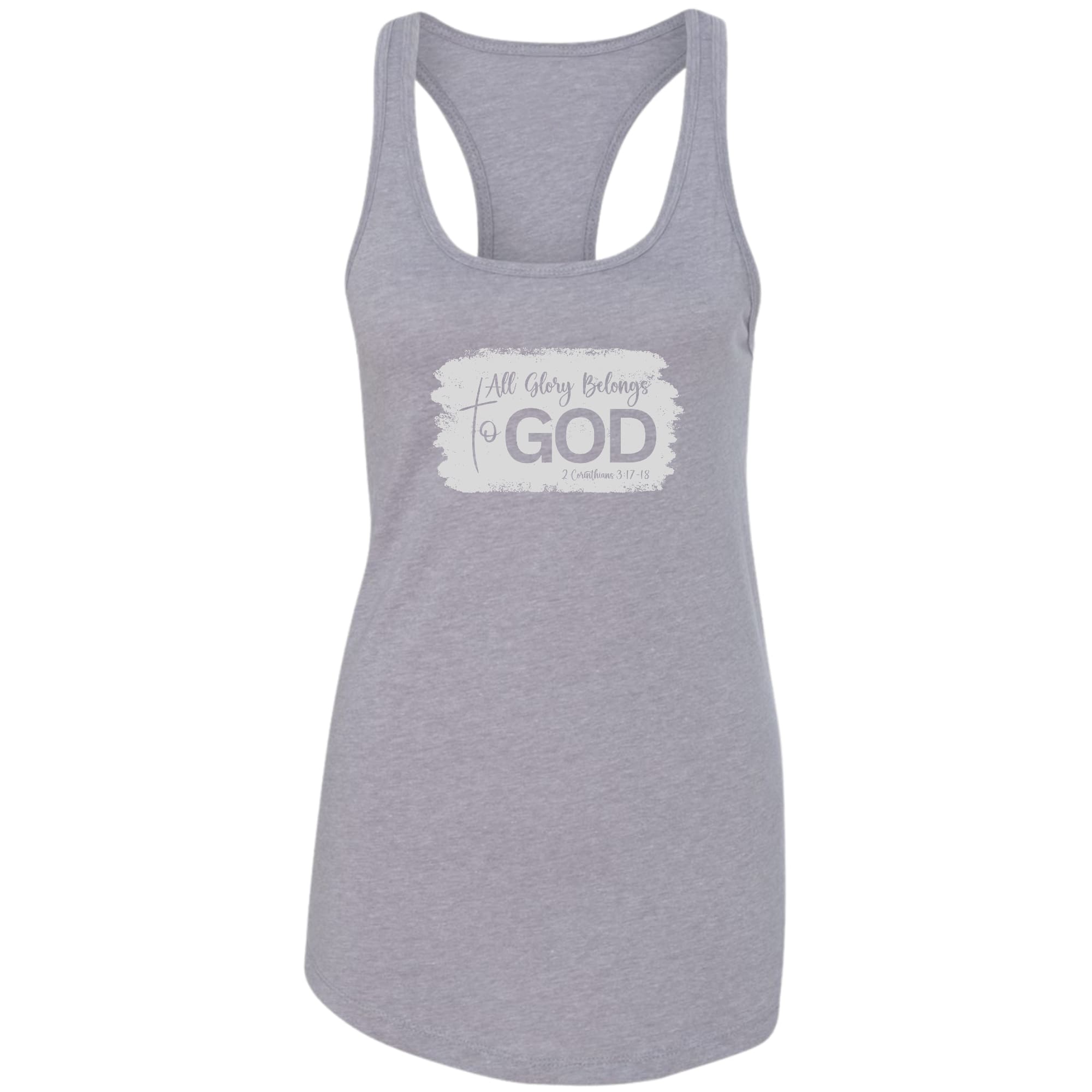 Womens Fitness Tank Top Graphic T-shirt - All Glory Belongs to God