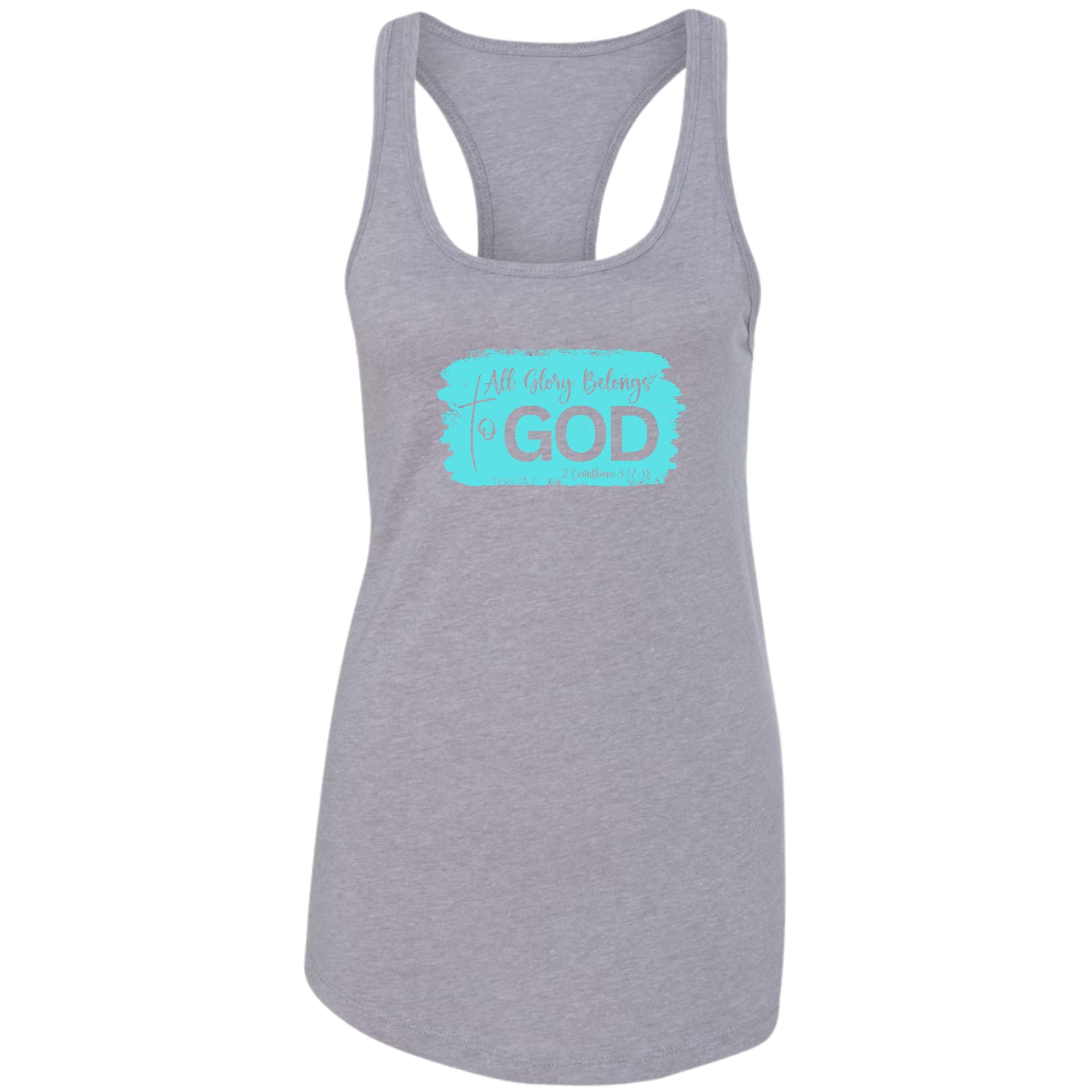 Womens Fitness Tank Top Graphic T-shirt - All Glory Belongs to God