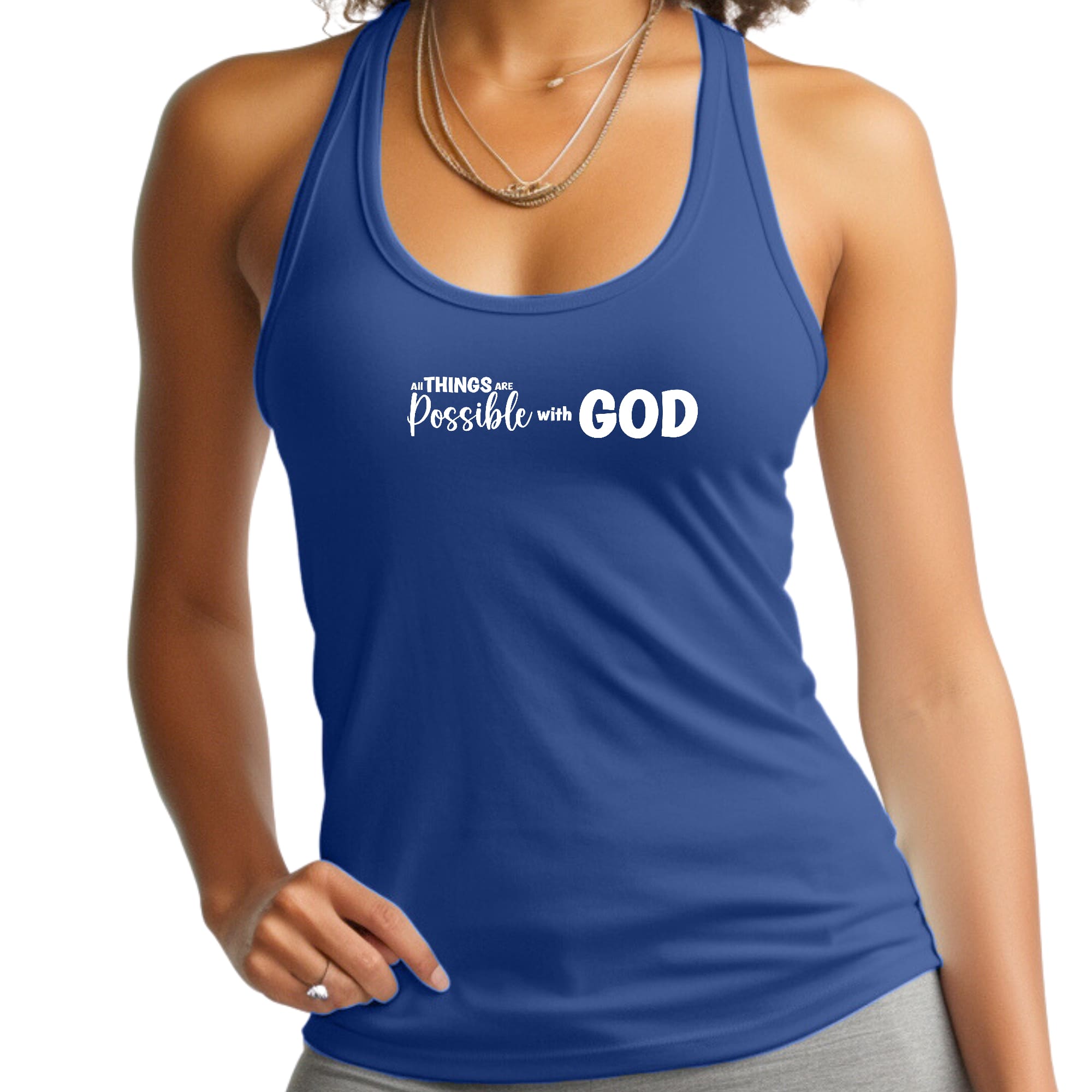Womens Fitness Tank Top Graphic T-shirt All Things are Possible